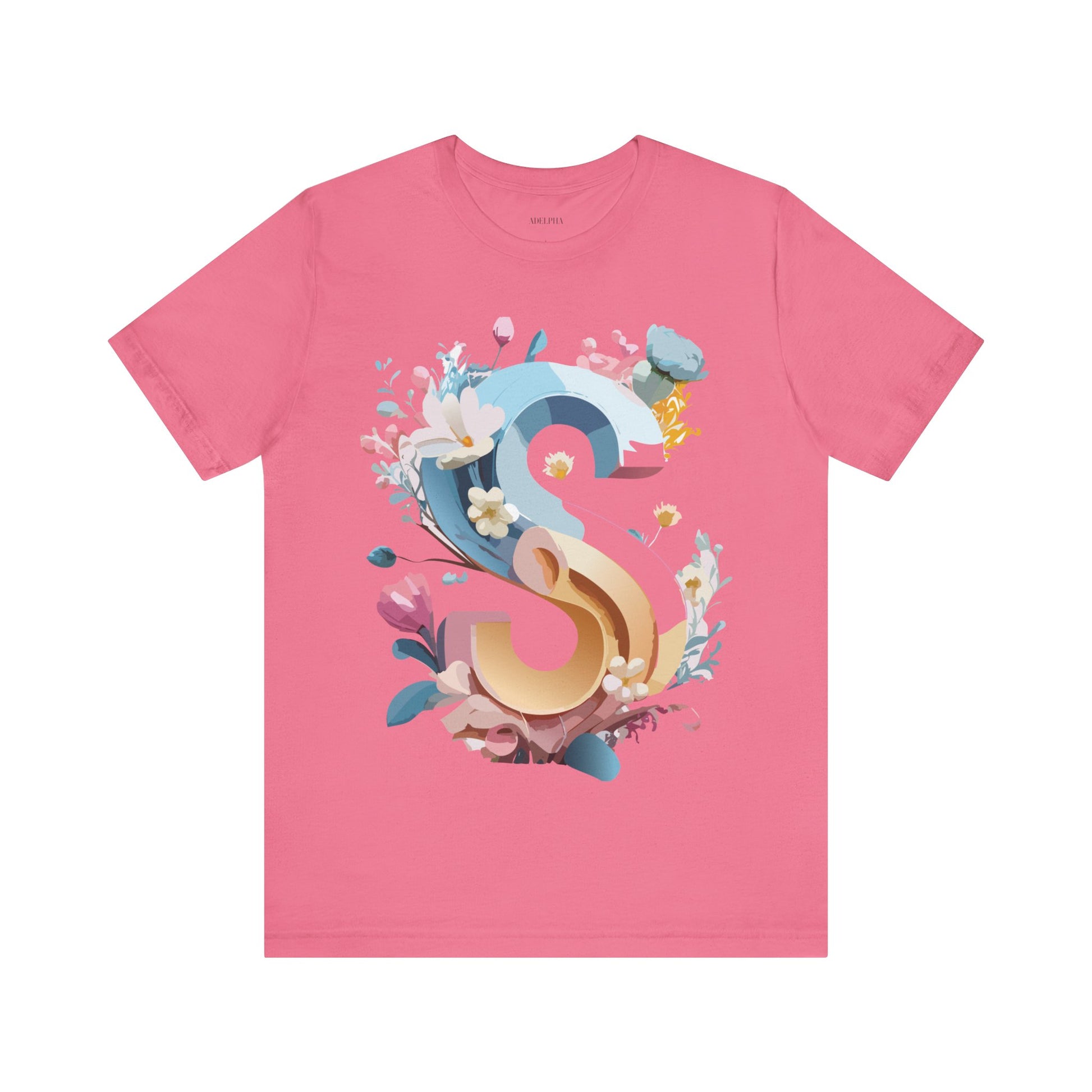 Natural Cotton Tee Shirt - Letters Collection - S Printify