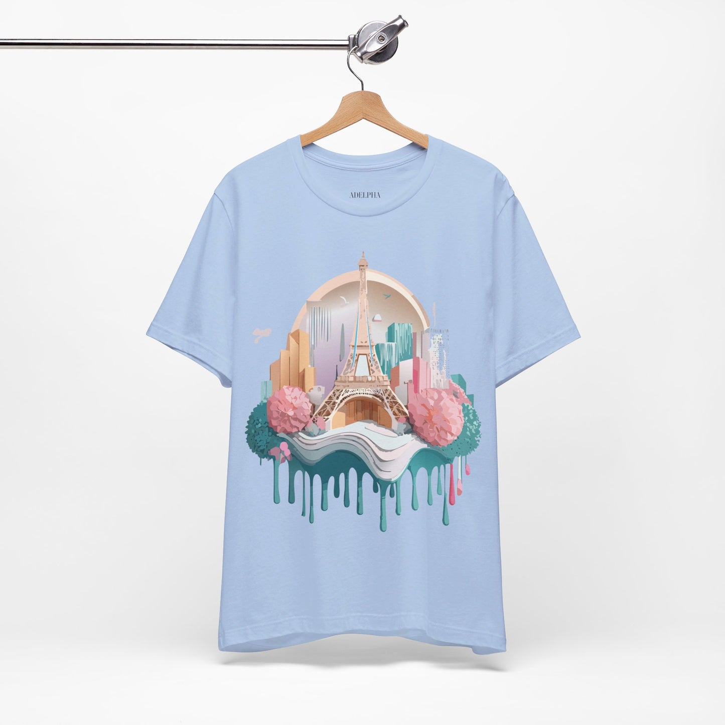 Natural Cotton Tee Shirt - Beautiful Places Collection - Paris Printify