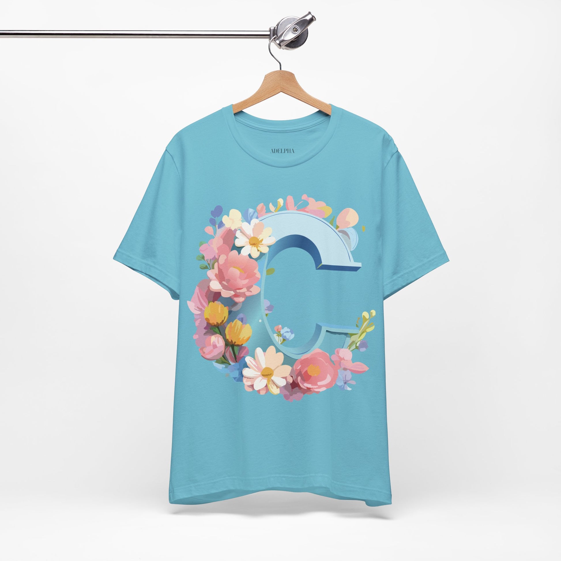 Natural Cotton Tee Shirt - Letters Collection - C Printify