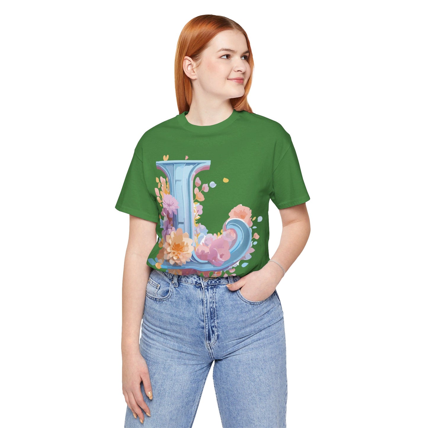 Natural Cotton Tee Shirt - Letters Collection - L Printify