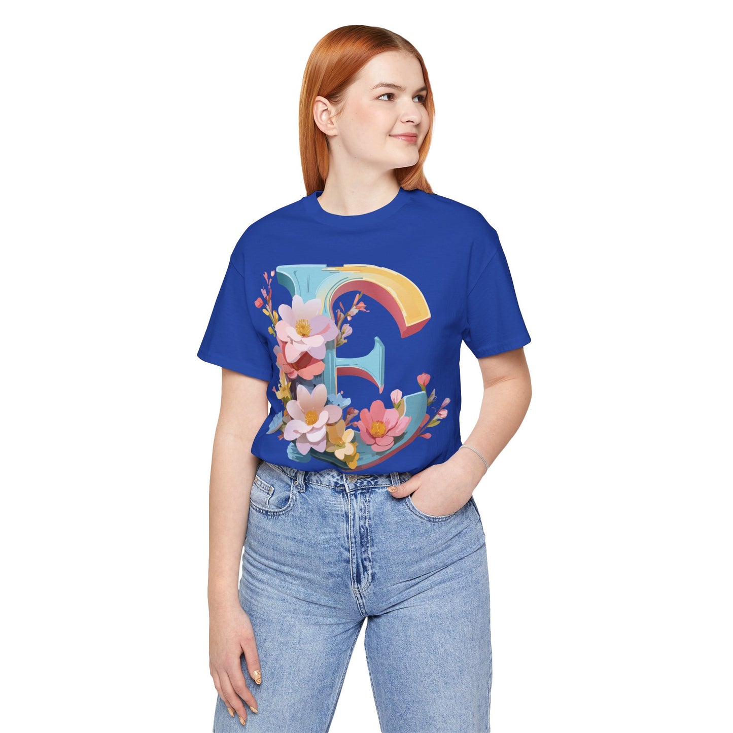 Natural Cotton Tee Shirt - Letters Collection - E Printify