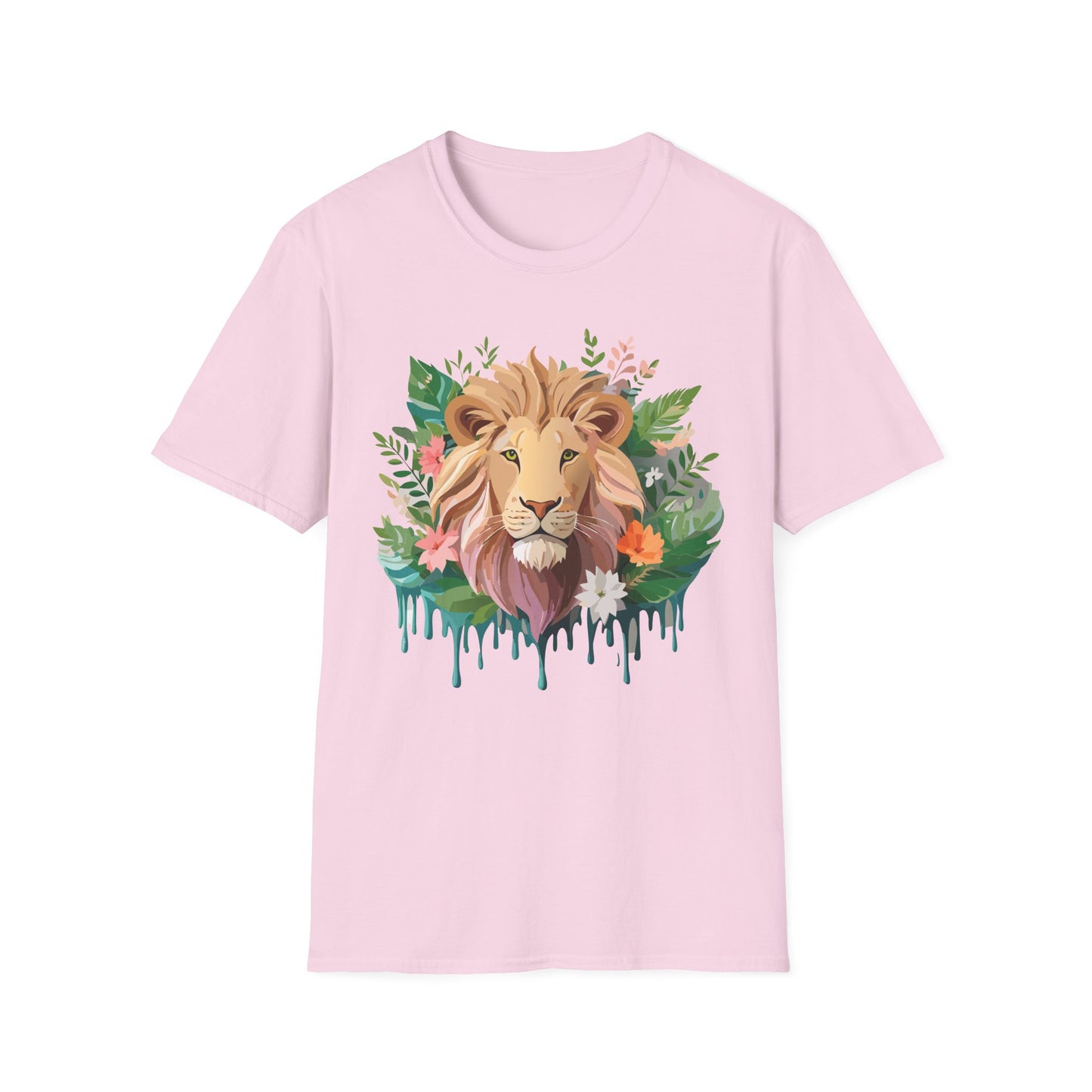 Lion Shirt, Shirt with Lion, Floral Lion Tee, Shirt with Animals