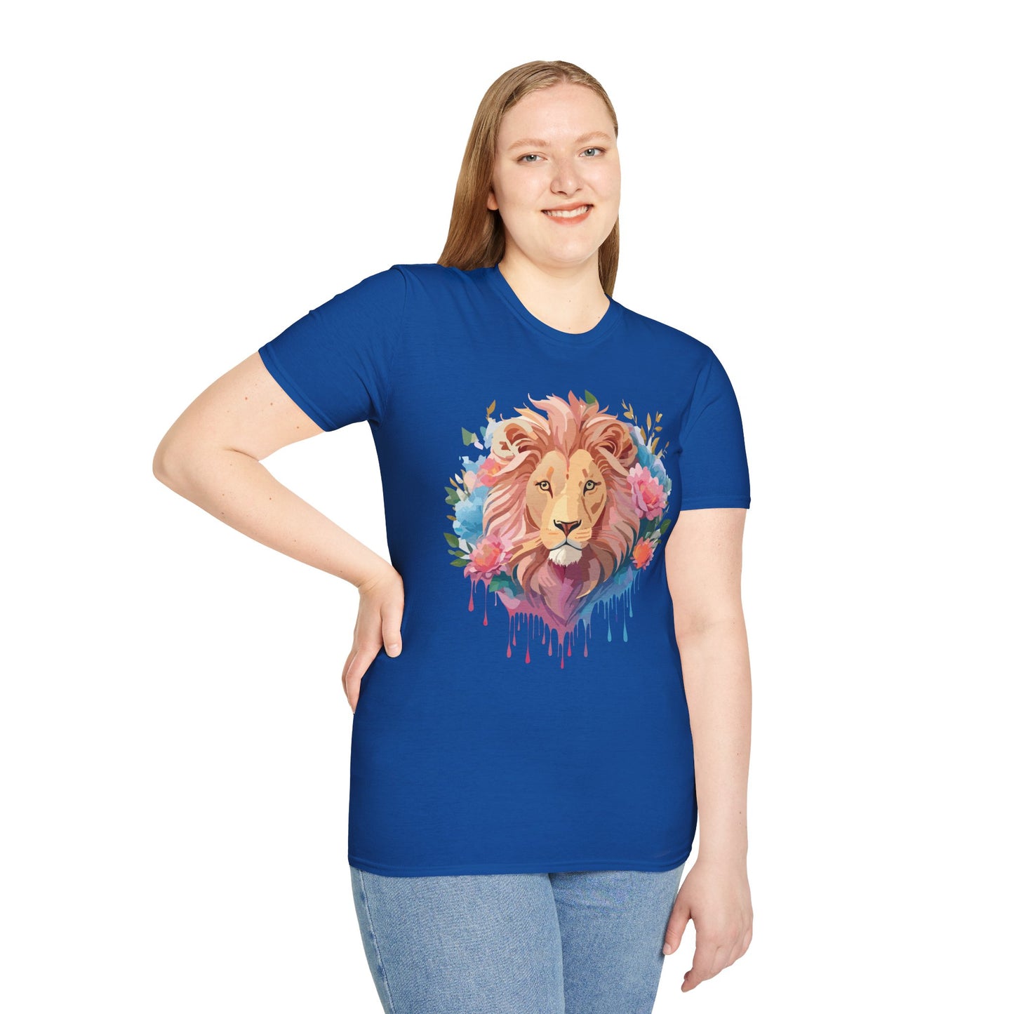 Lion Shirt, Shirt with Lion, Floral Lion Tee, Shirt with Animals