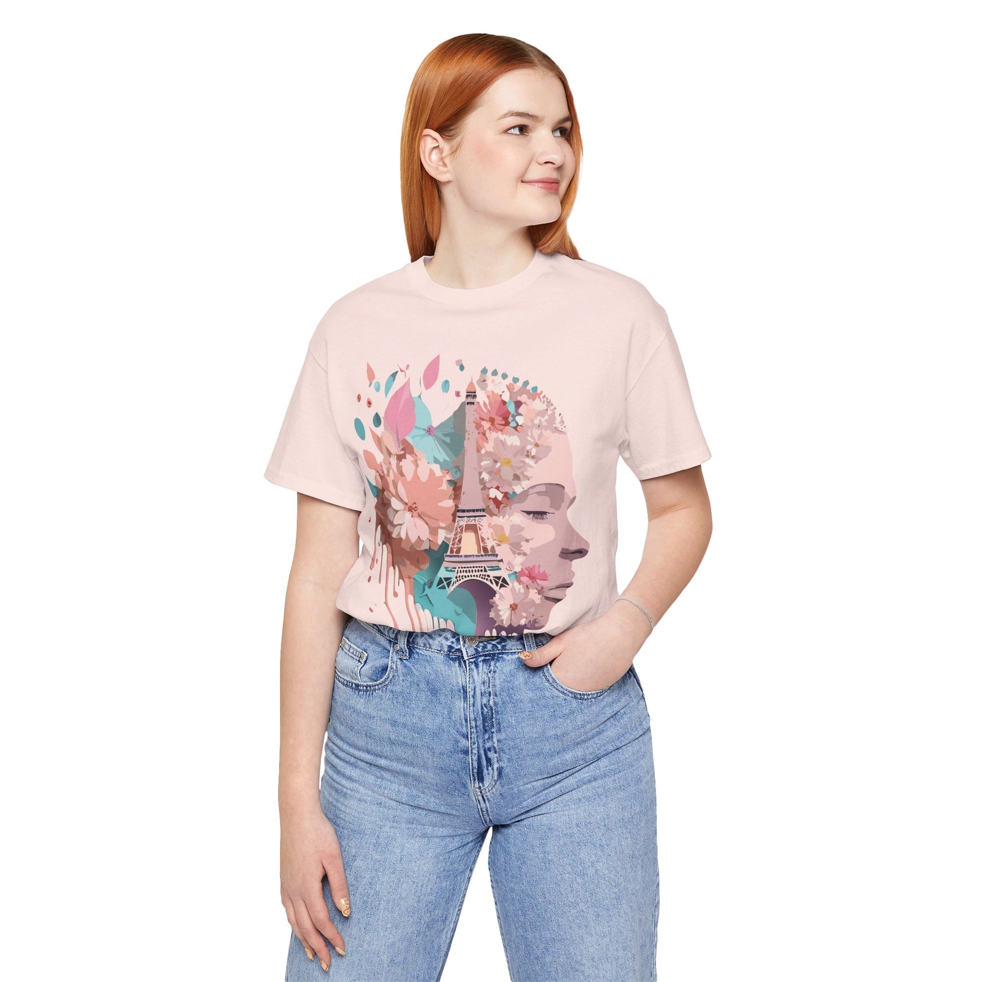 Natural Cotton Tee Shirt - Beautiful Places Collection - Paris Printify