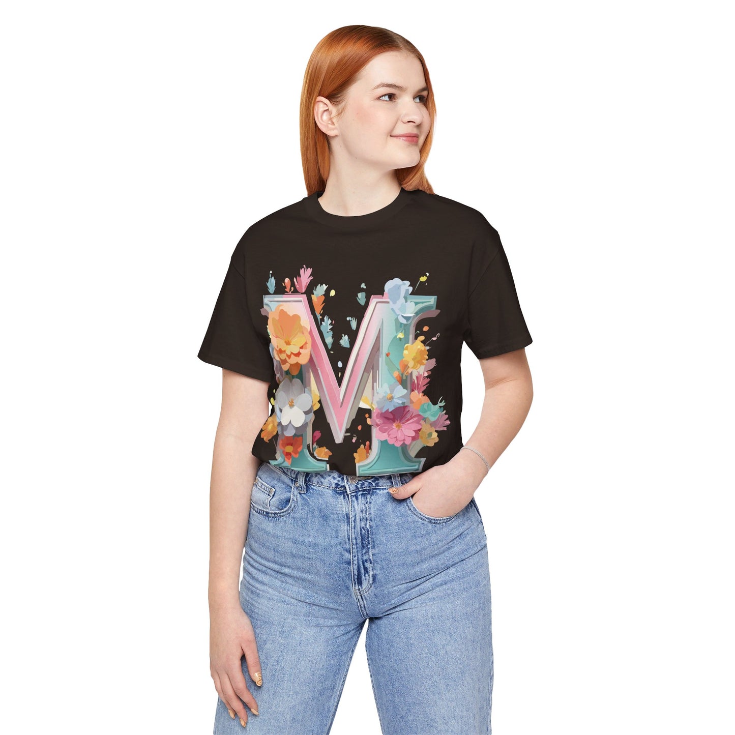 Natural Cotton Tee Shirt - Letters Collection - M Printify