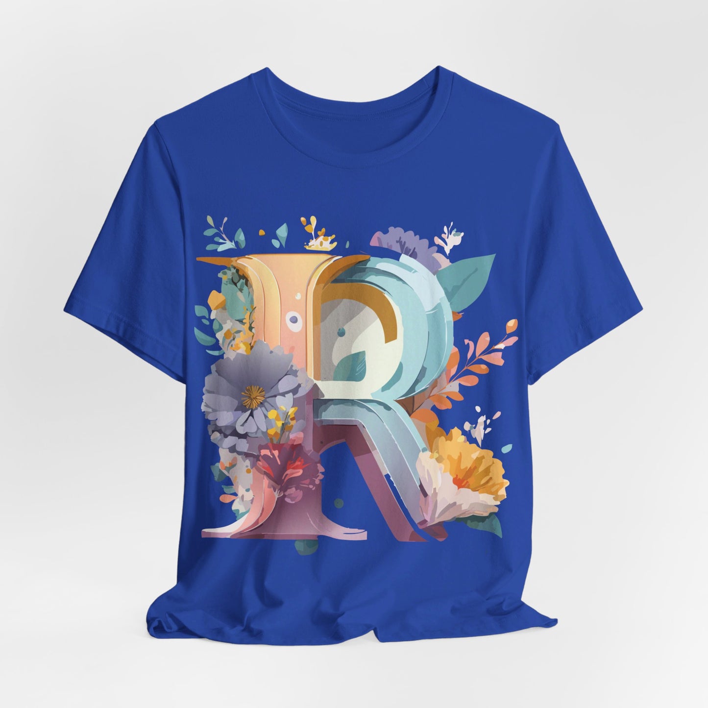 Natural Cotton Tee Shirt - Letters Collection - R Printify