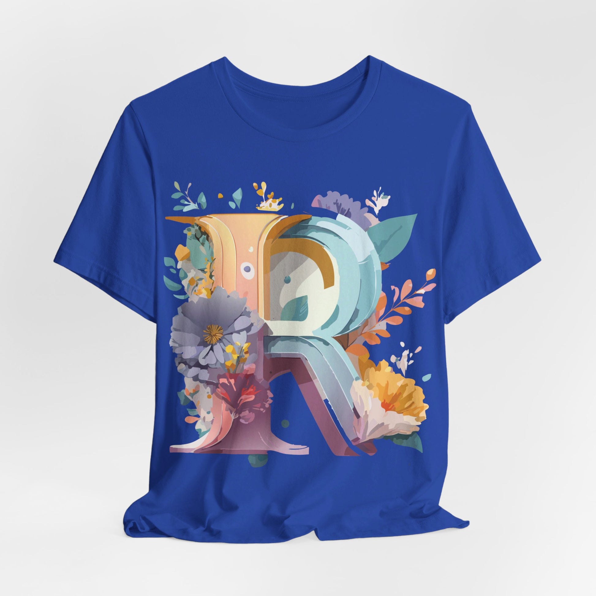 Natural Cotton Tee Shirt - Letters Collection - R Printify