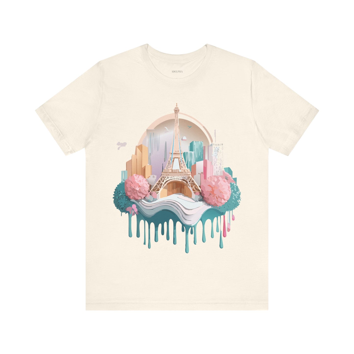 Natural Cotton Tee Shirt - Beautiful Places Collection - Paris Printify