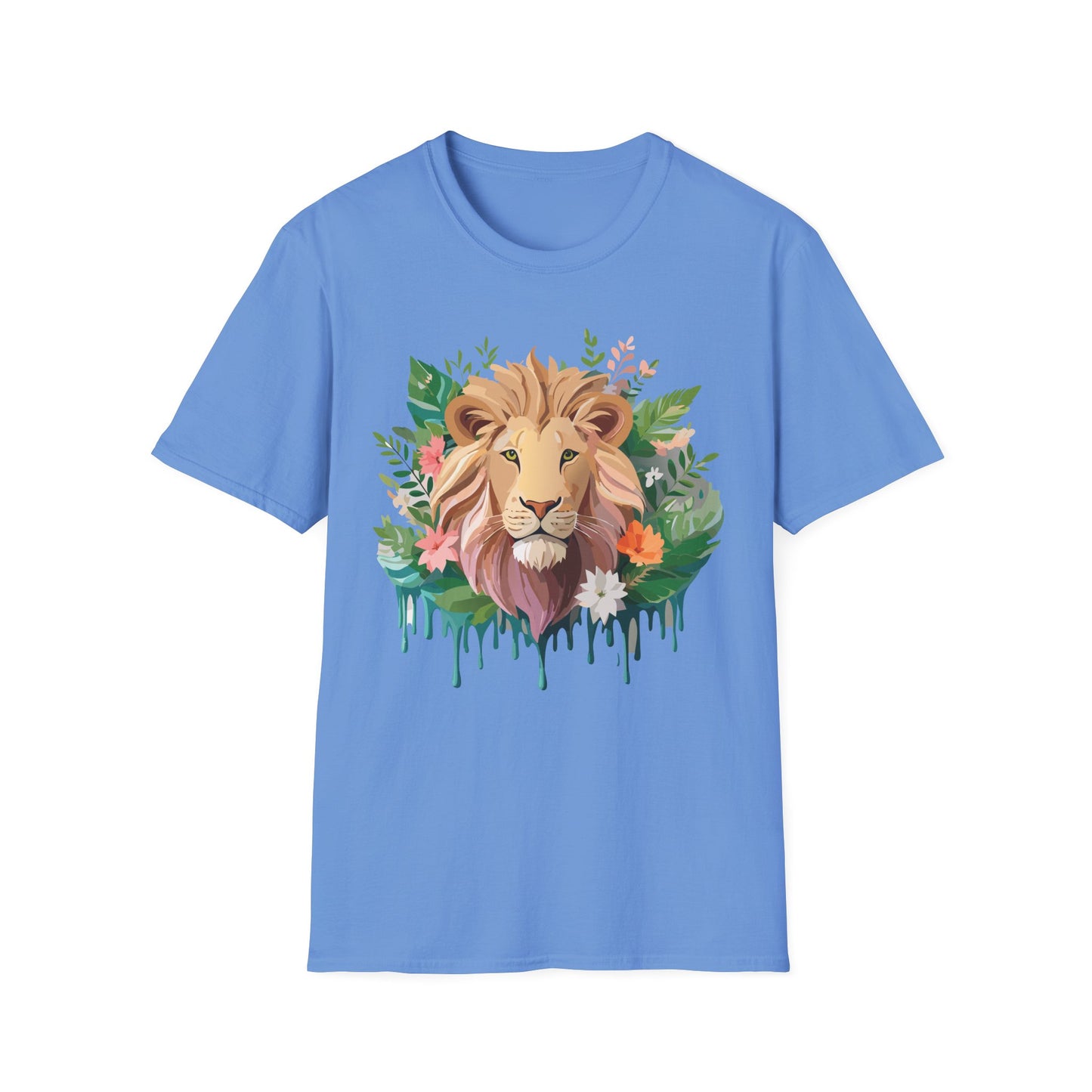 Lion Shirt, Shirt with Lion, Floral Lion Tee, Shirt with Animals