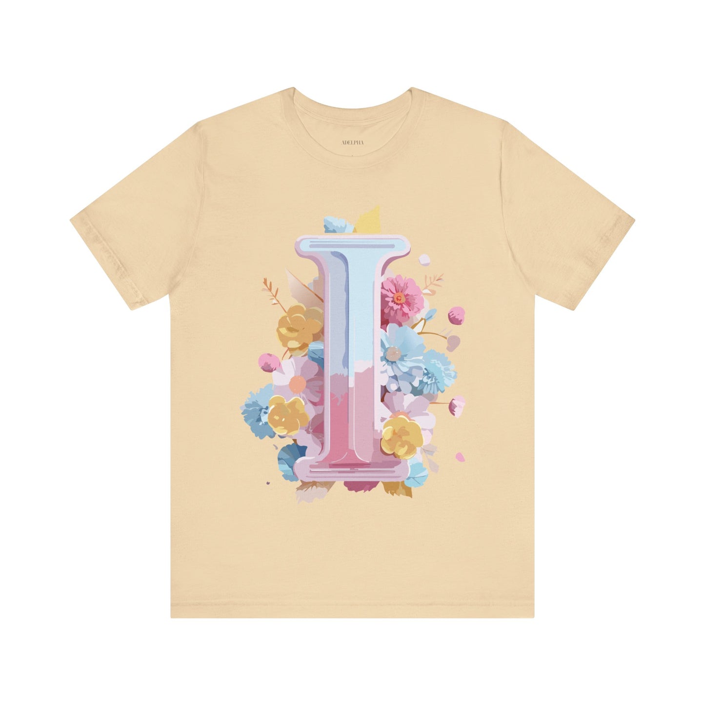 Natural Cotton Tee Shirt - Letters Collection - I Printify