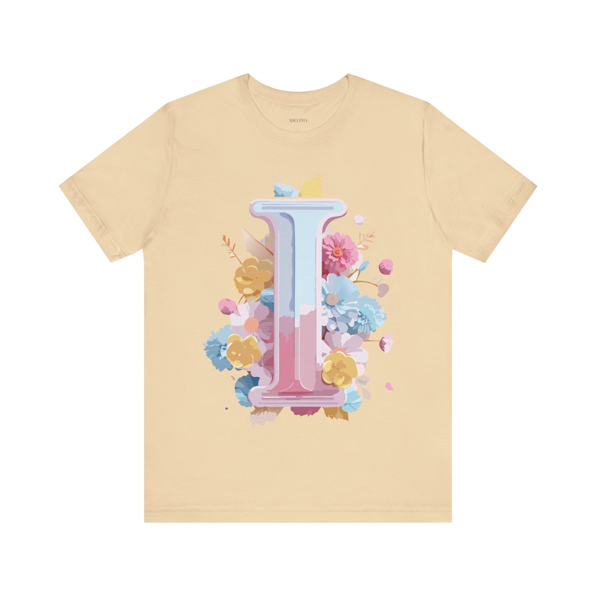 Natural Cotton Tee Shirt - Letters Collection - I Printify