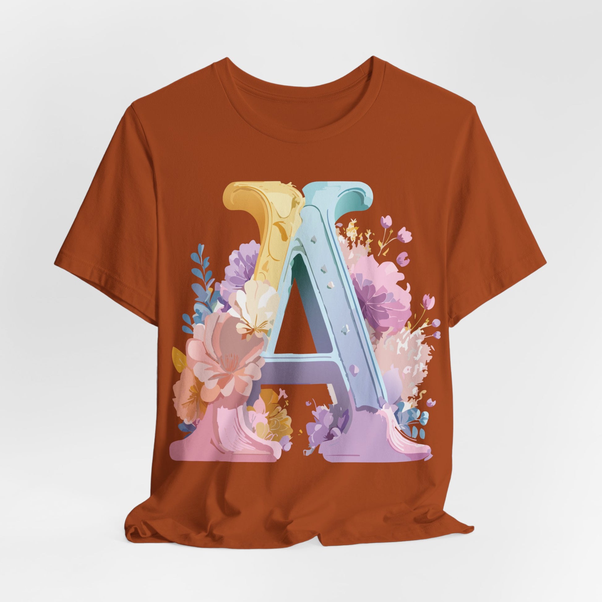 Natural Cotton Tee Shirt - Letters Collection - A Printify