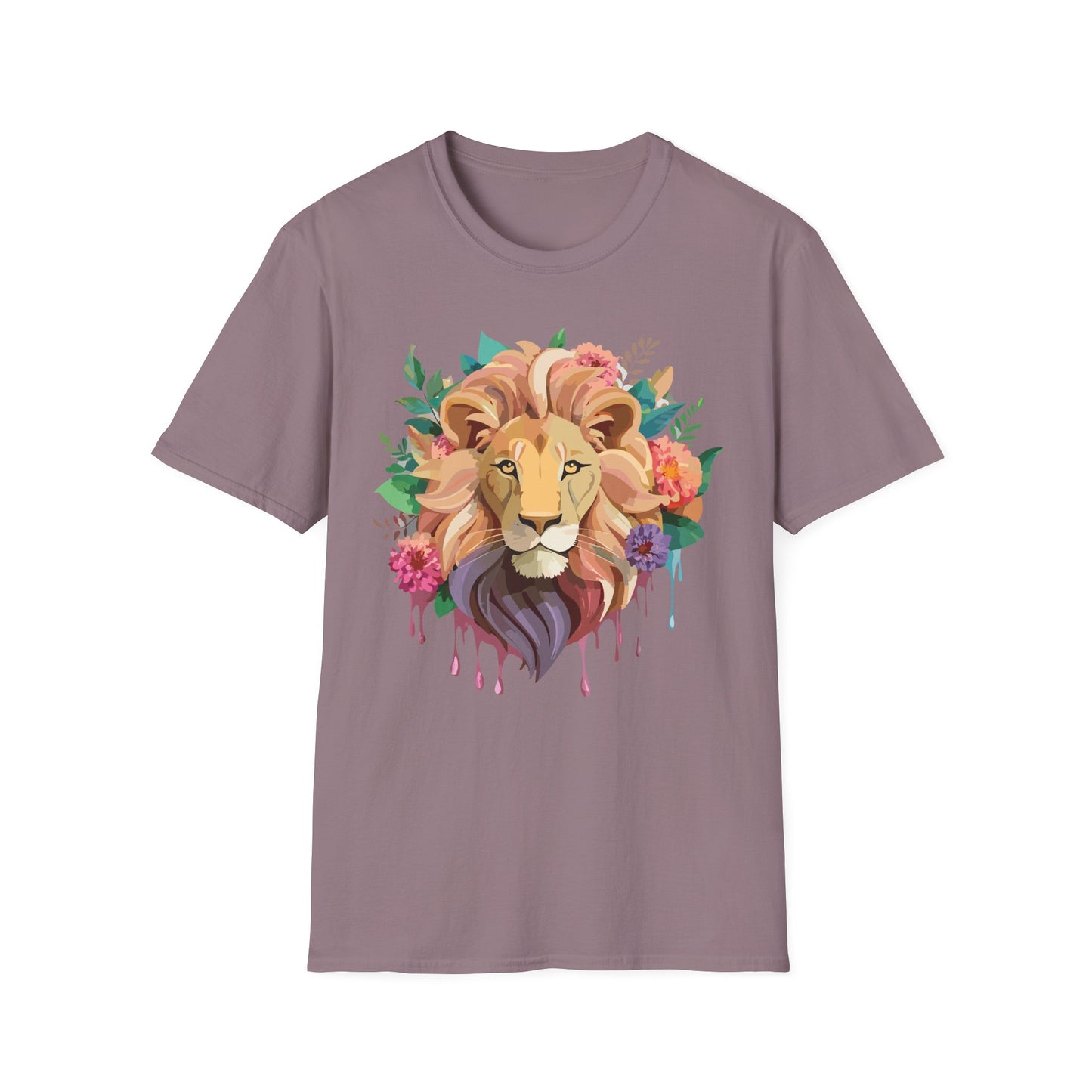 Lion Shirt, Shirt with Lion, Floral Lion Tee, Shirt with Animals
