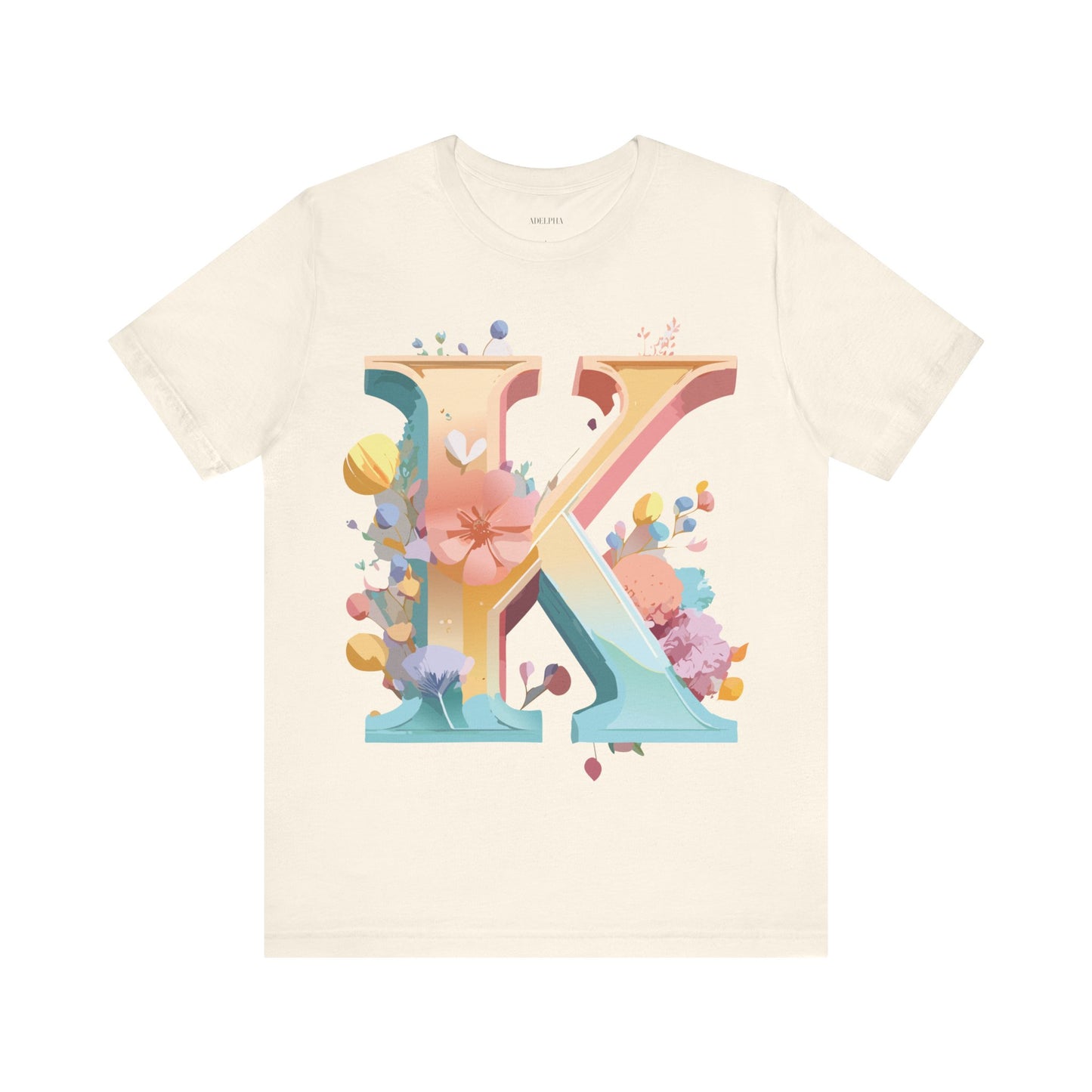 Natural Cotton Tee Shirt - Letters Collection - K Printify