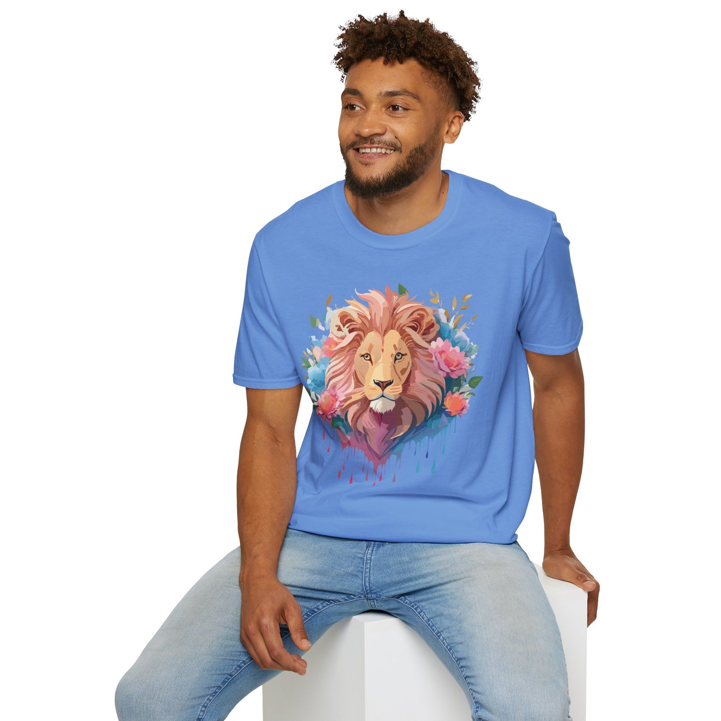 Lion Shirt, Shirt with Lion, Floral Lion Tee, Shirt with Animals