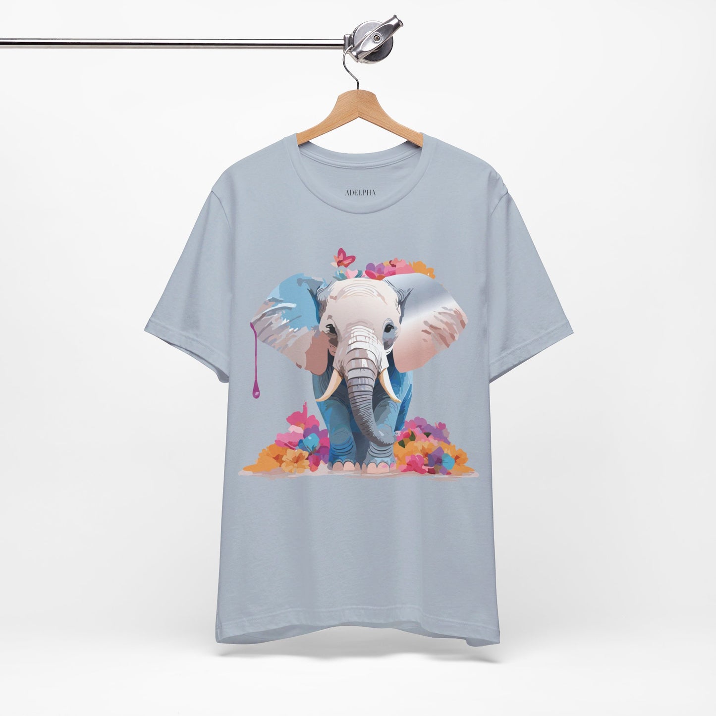 Natural Cotton Tee Shirt with Elephant Printify