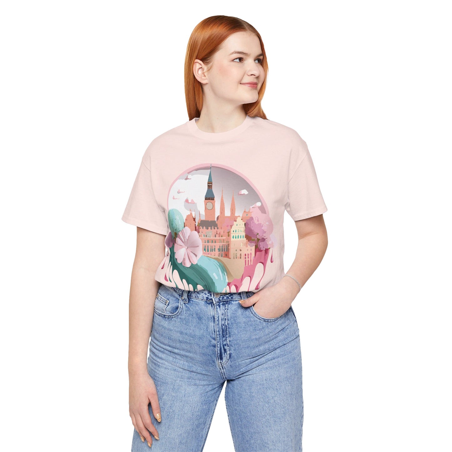 Natural Cotton Tee Shirt - Beautiful Places Collection - Prague Printify