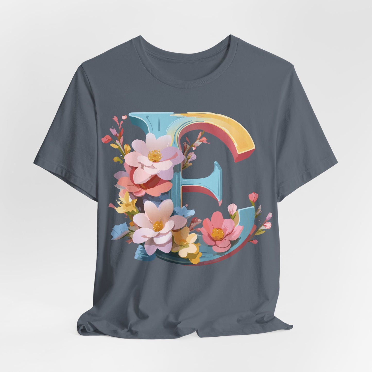 Natural Cotton Tee Shirt - Letters Collection - E Printify
