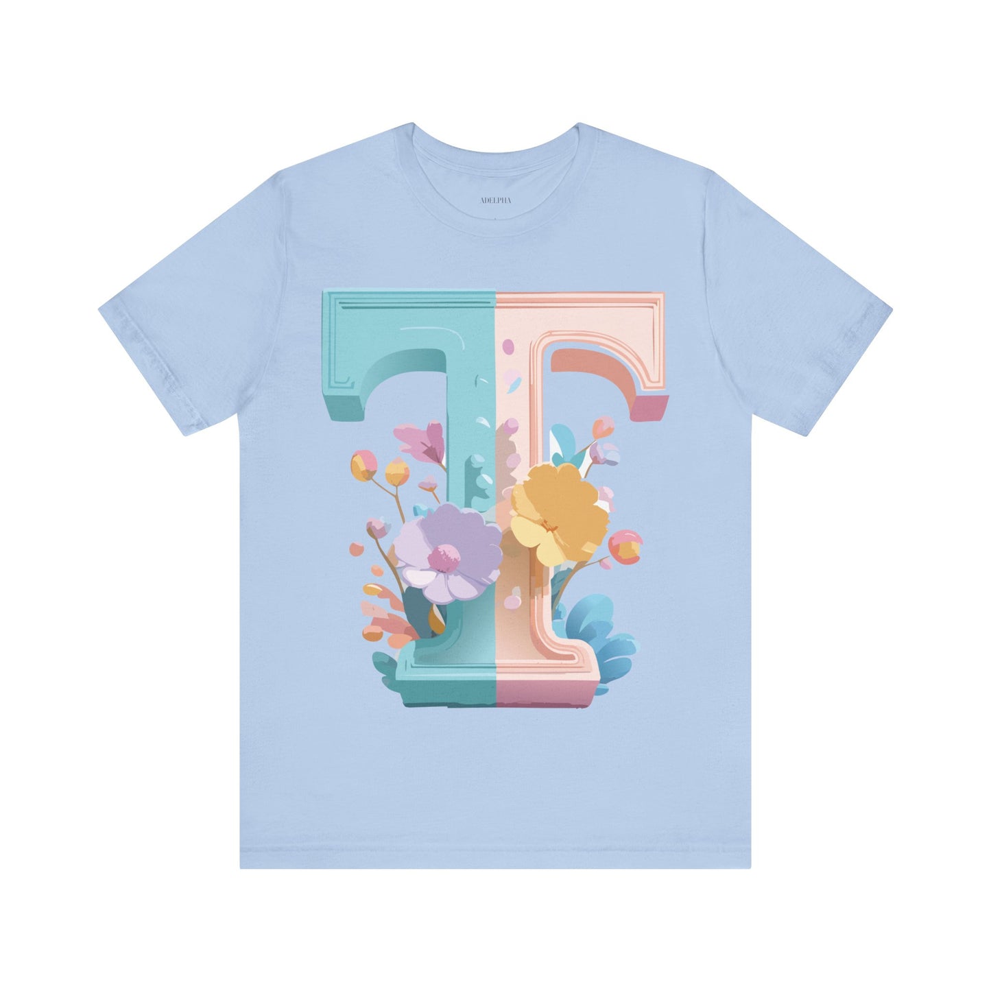 Natural Cotton Tee Shirt - Letters Collection - T Printify
