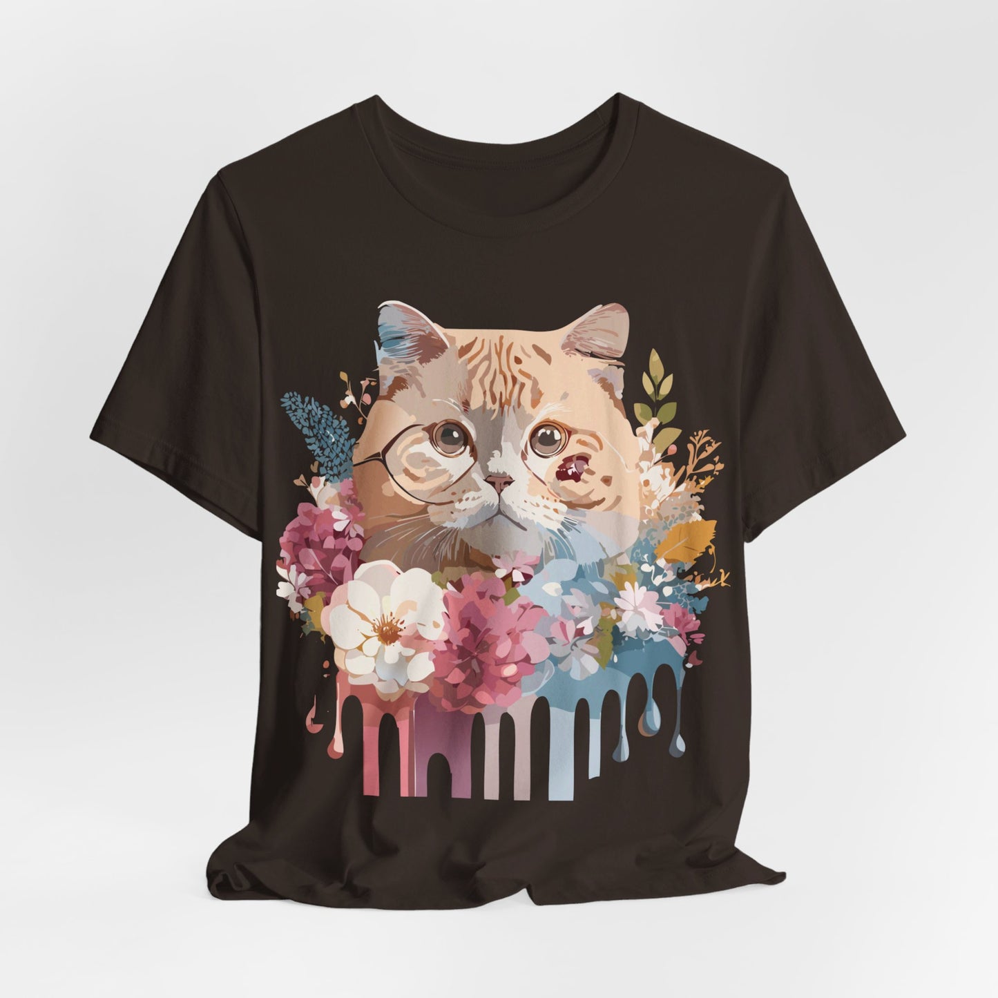 Natural Cotton Tee Shirt with Cat Printify