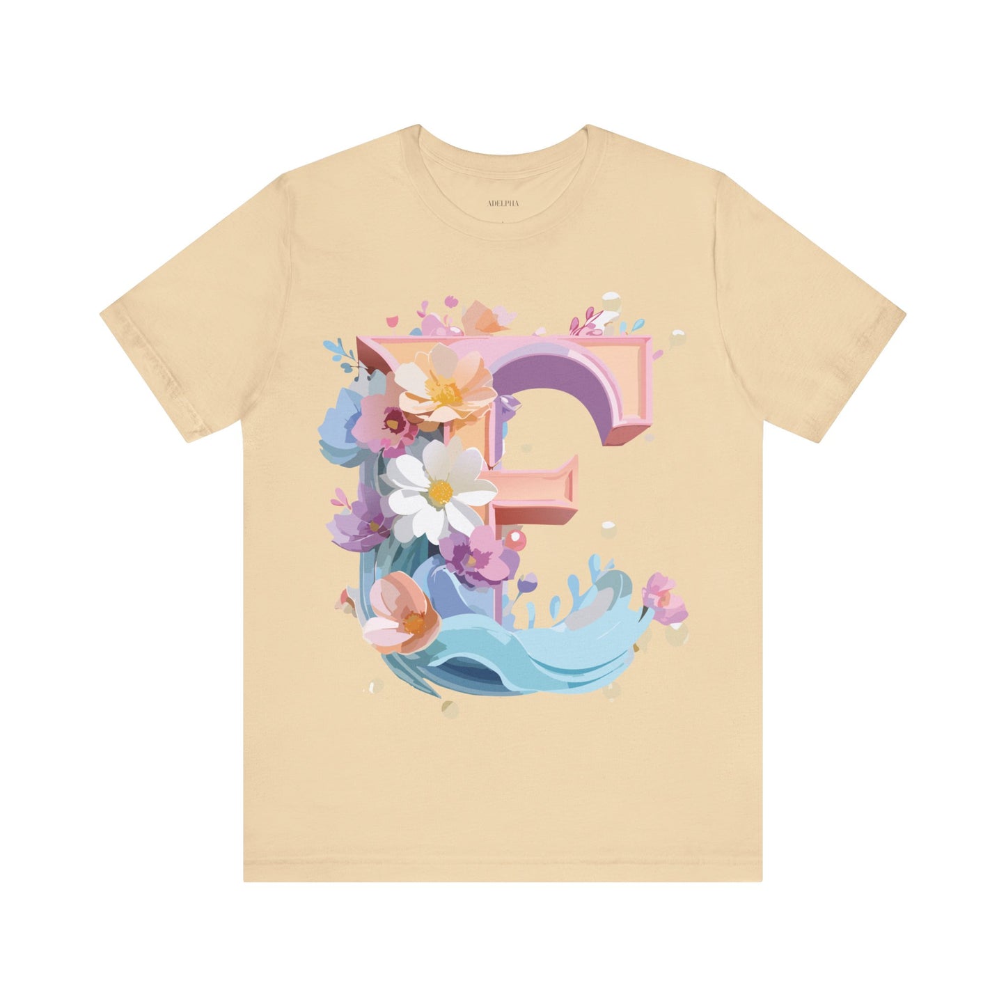 Natural Cotton Tee Shirt - Letters Collection - E Printify