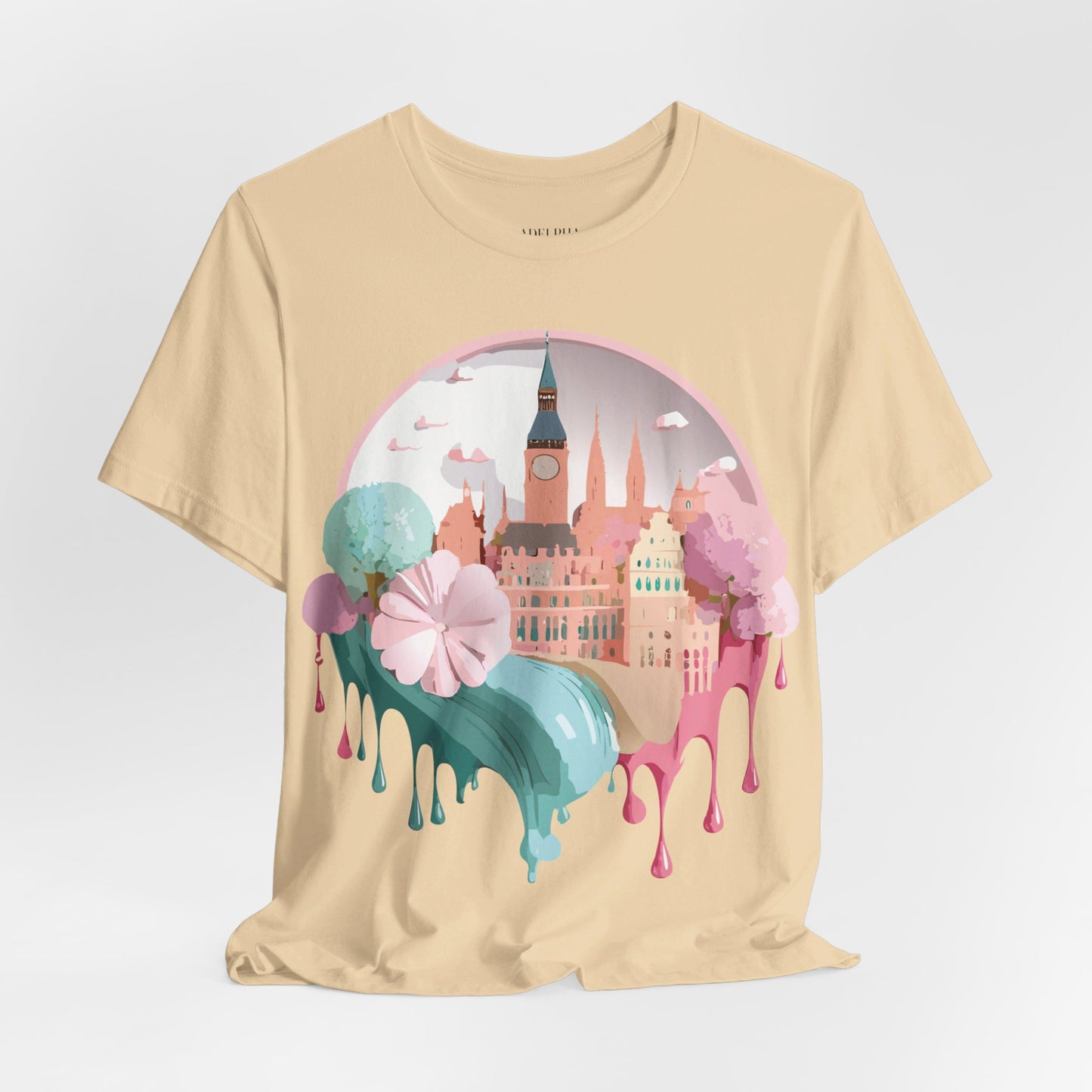 Natural Cotton Tee Shirt - Beautiful Places Collection - Prague Printify