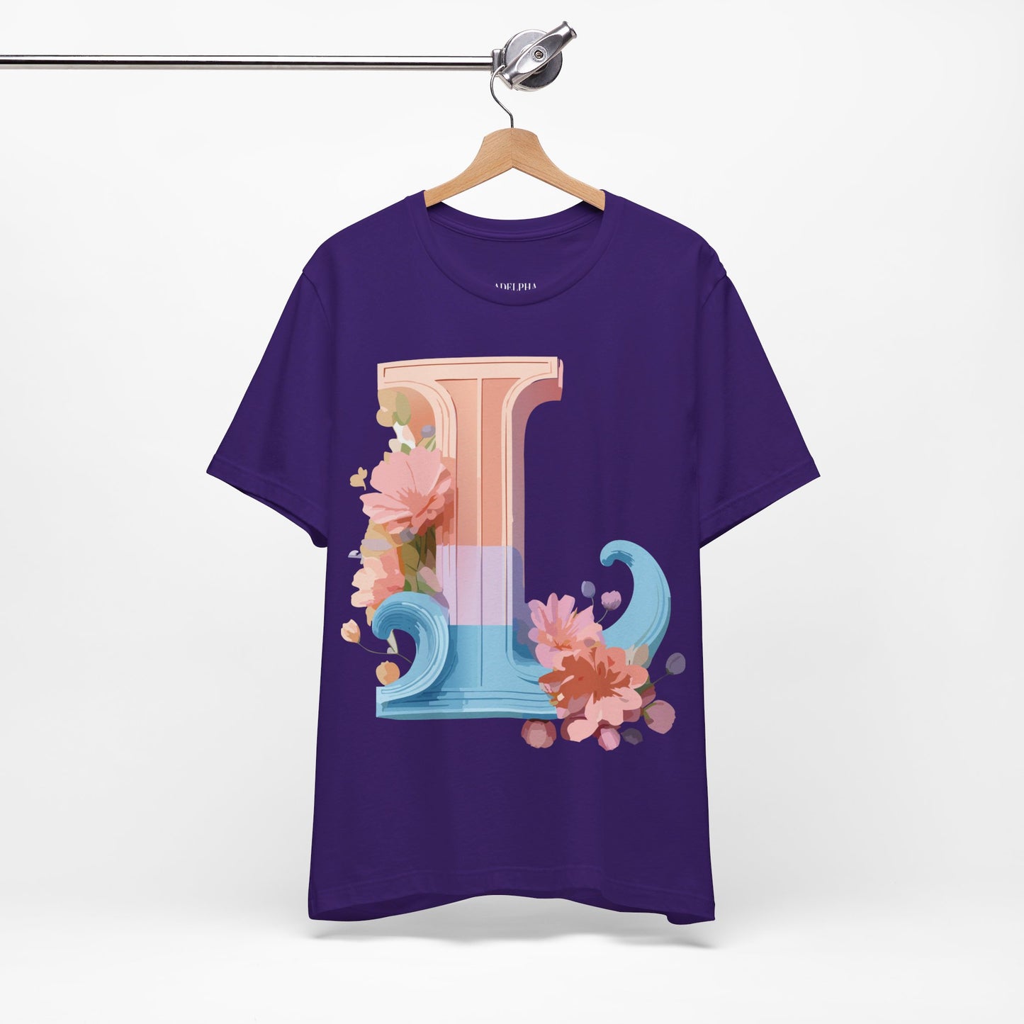 Natural Cotton Tee Shirt - Letters Collection - L Printify