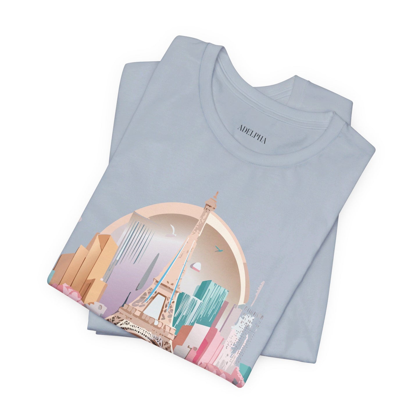 Natural Cotton Tee Shirt - Beautiful Places Collection - Paris Printify