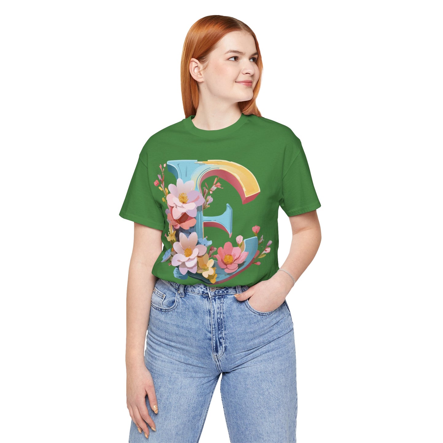 Natural Cotton Tee Shirt - Letters Collection - E Printify