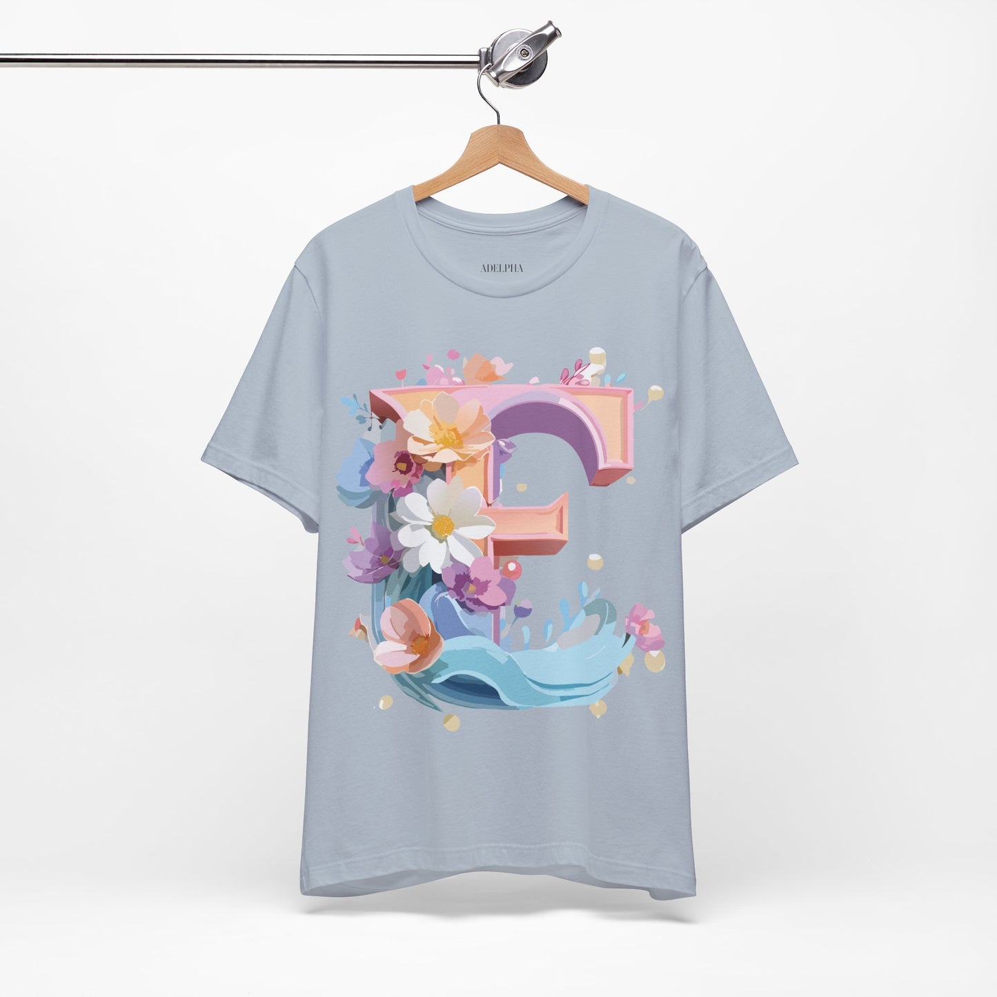 Natural Cotton Tee Shirt - Letters Collection - E Printify