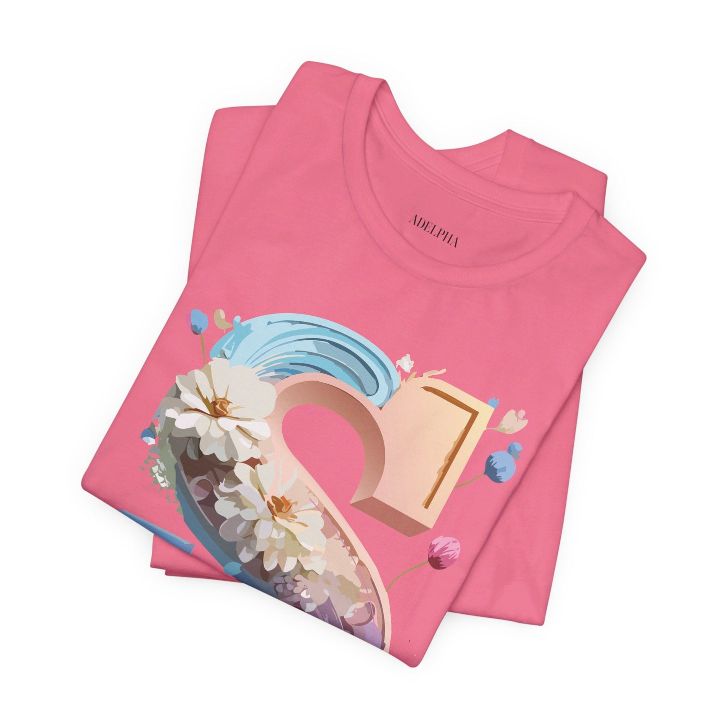 Natural Cotton Tee Shirt - Letters Collection - S Printify