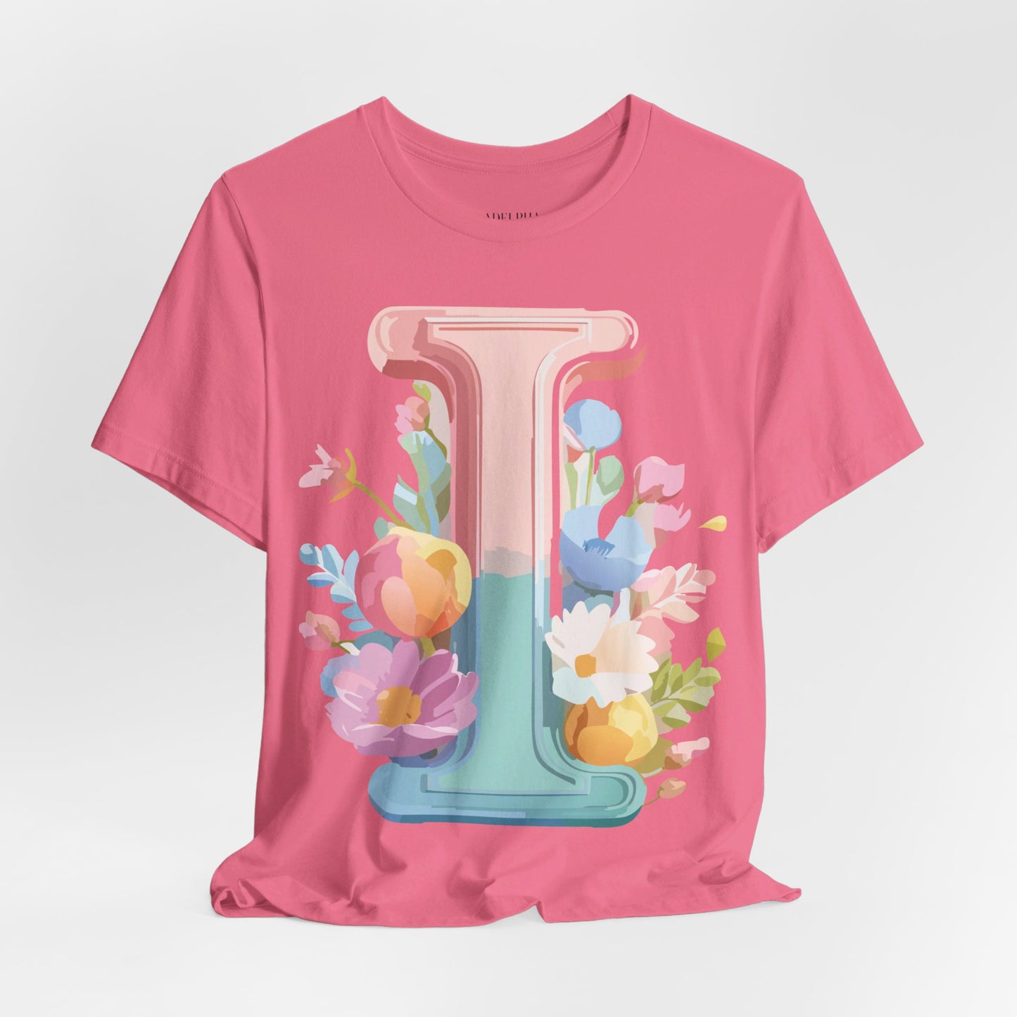Natural Cotton Tee Shirt - Letters Collection - I Printify