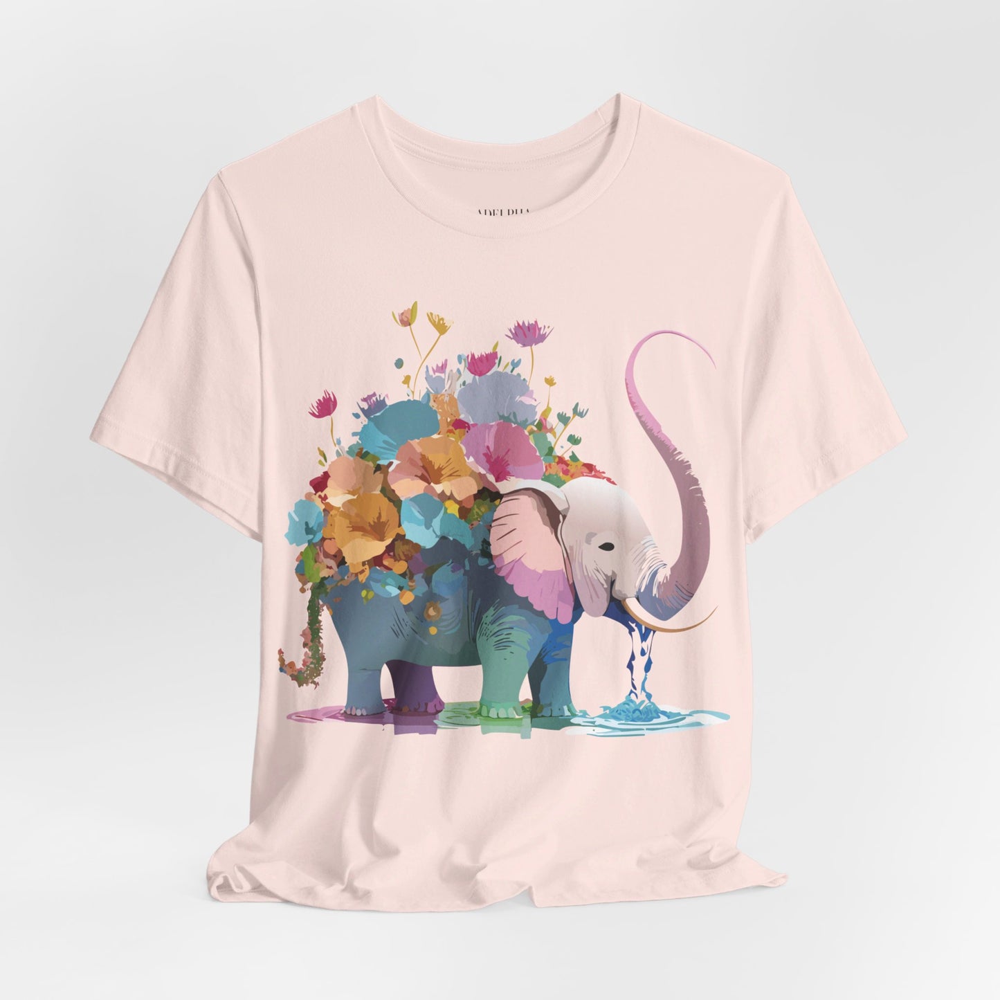 Natural Cotton Tee Shirt with Elephant Printify