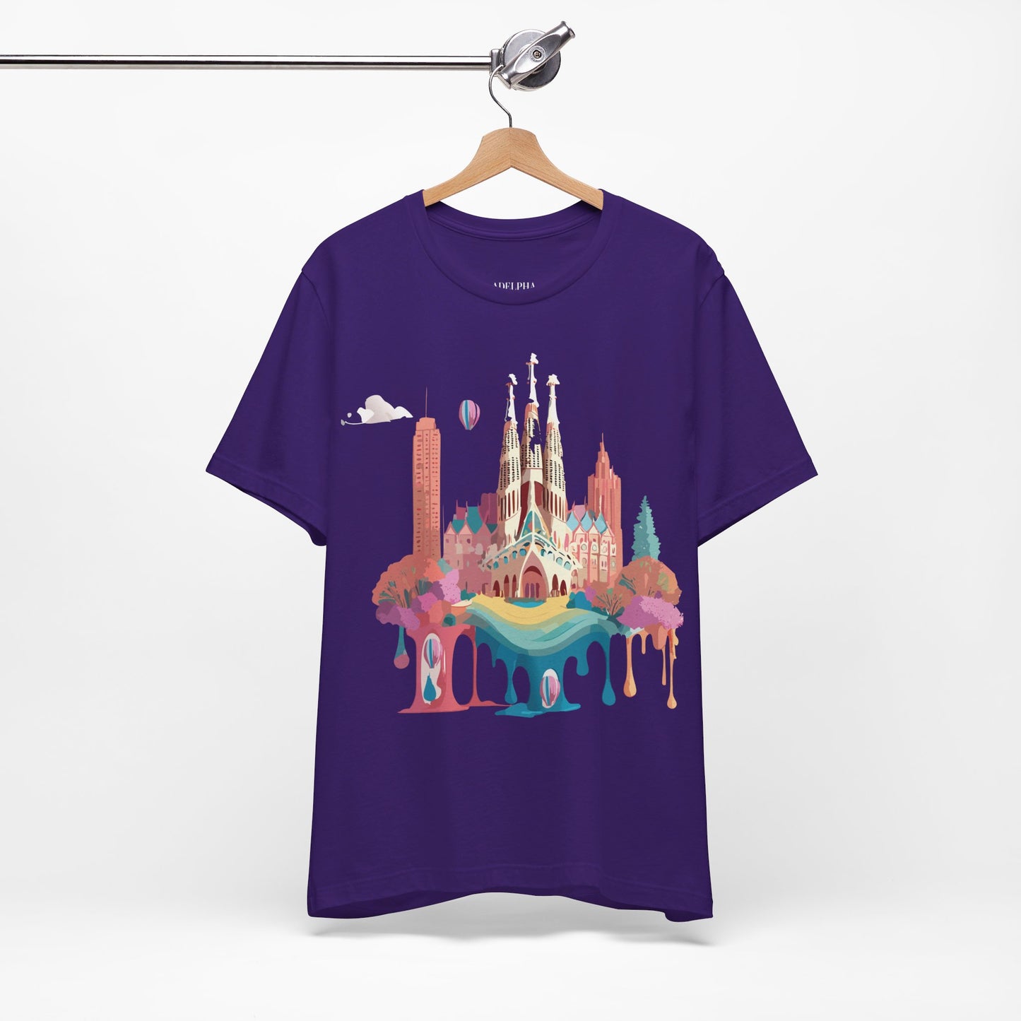 Natural Cotton Tee Shirt - Beautiful Places Collection - Barcelona Printify
