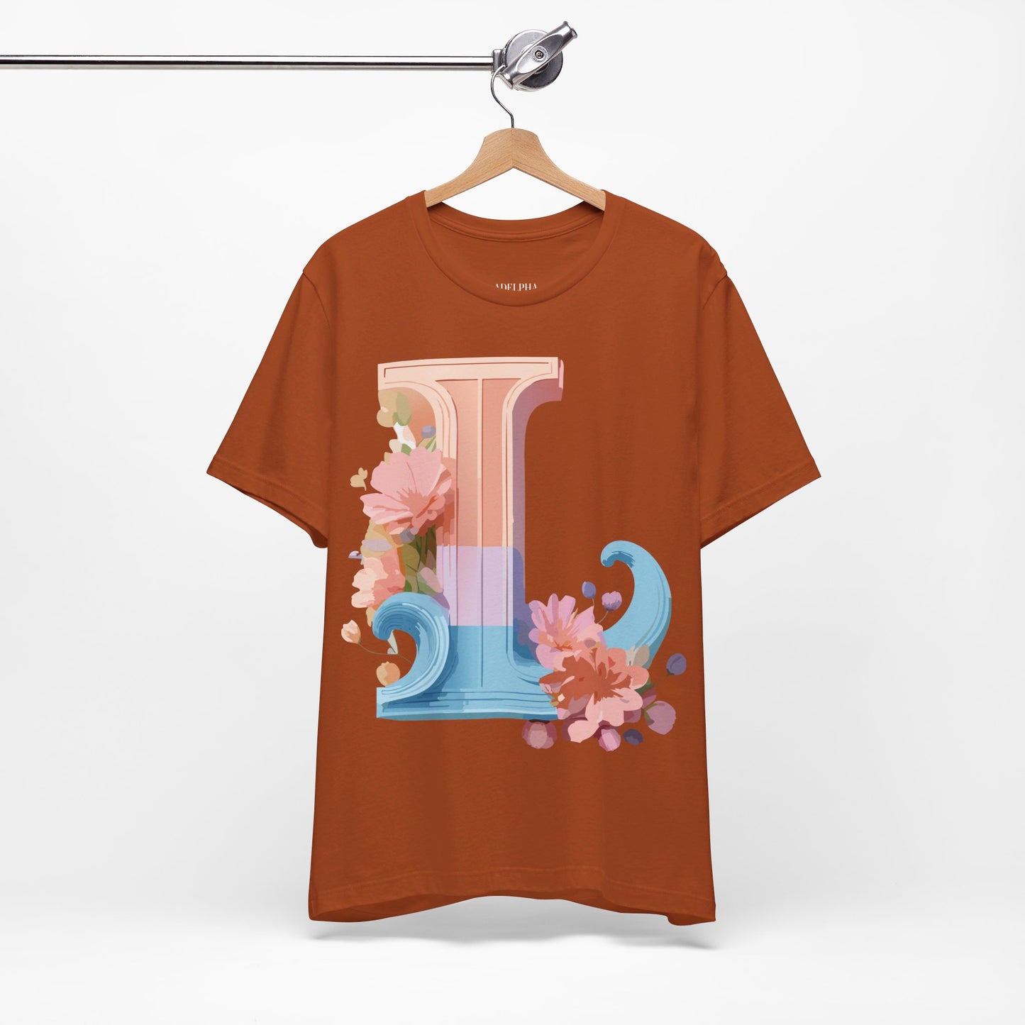 Natural Cotton Tee Shirt - Letters Collection - L Printify