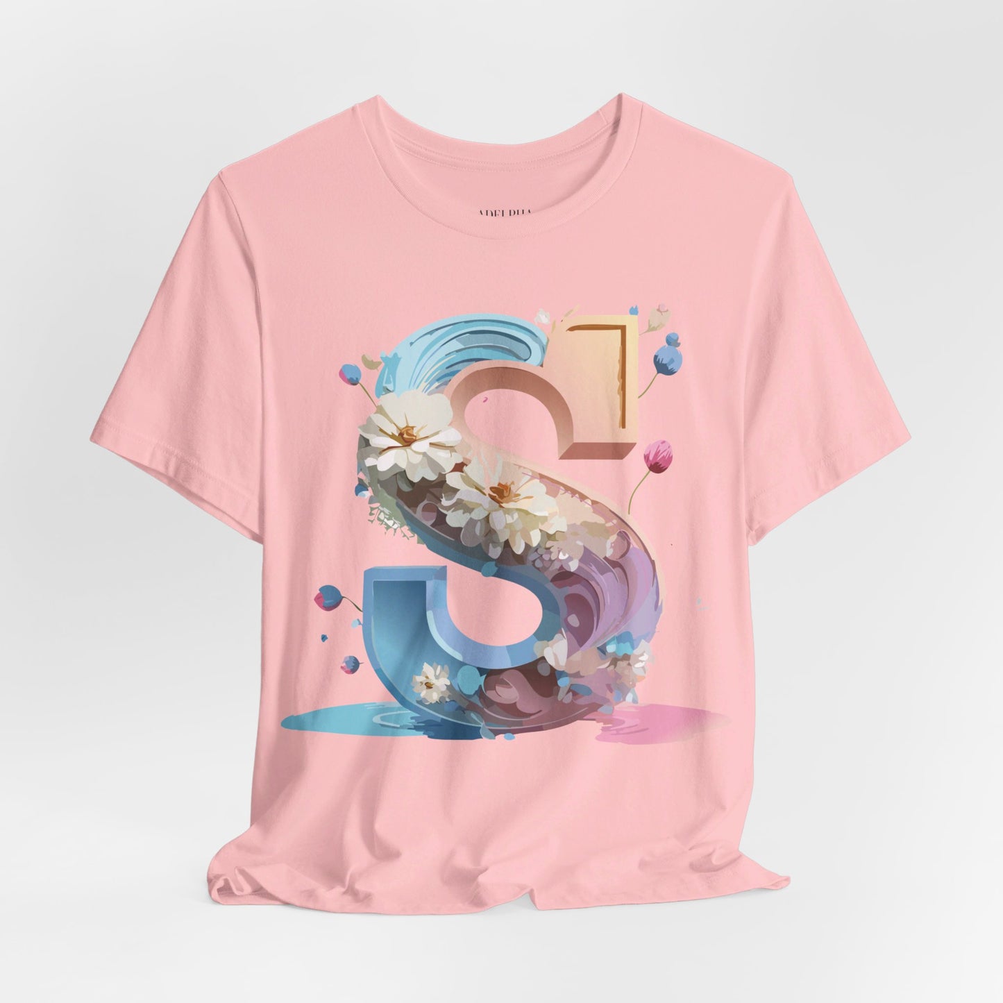 Natural Cotton Tee Shirt - Letters Collection - S Printify