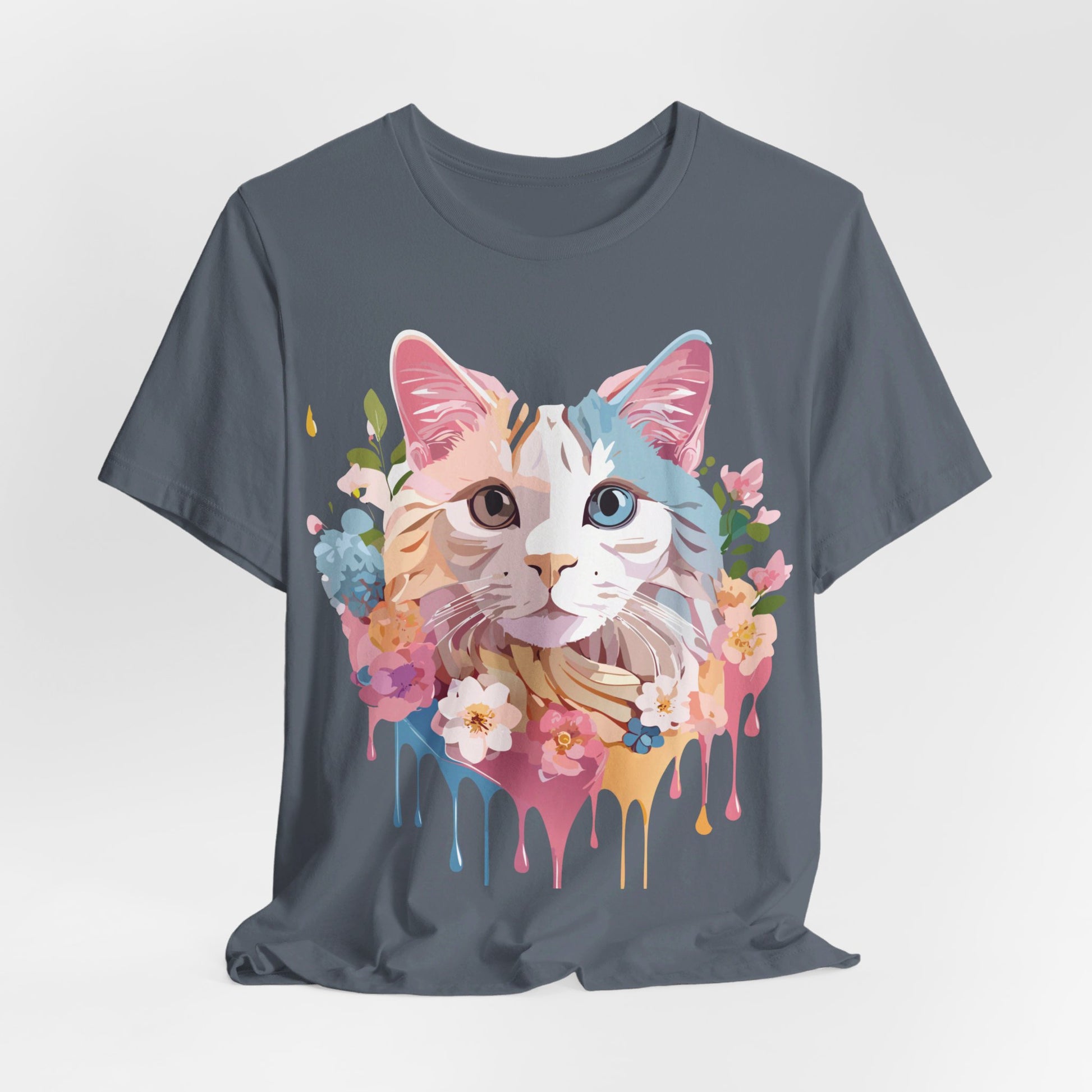 Natural Cotton Tee Shirt with Cat Printify