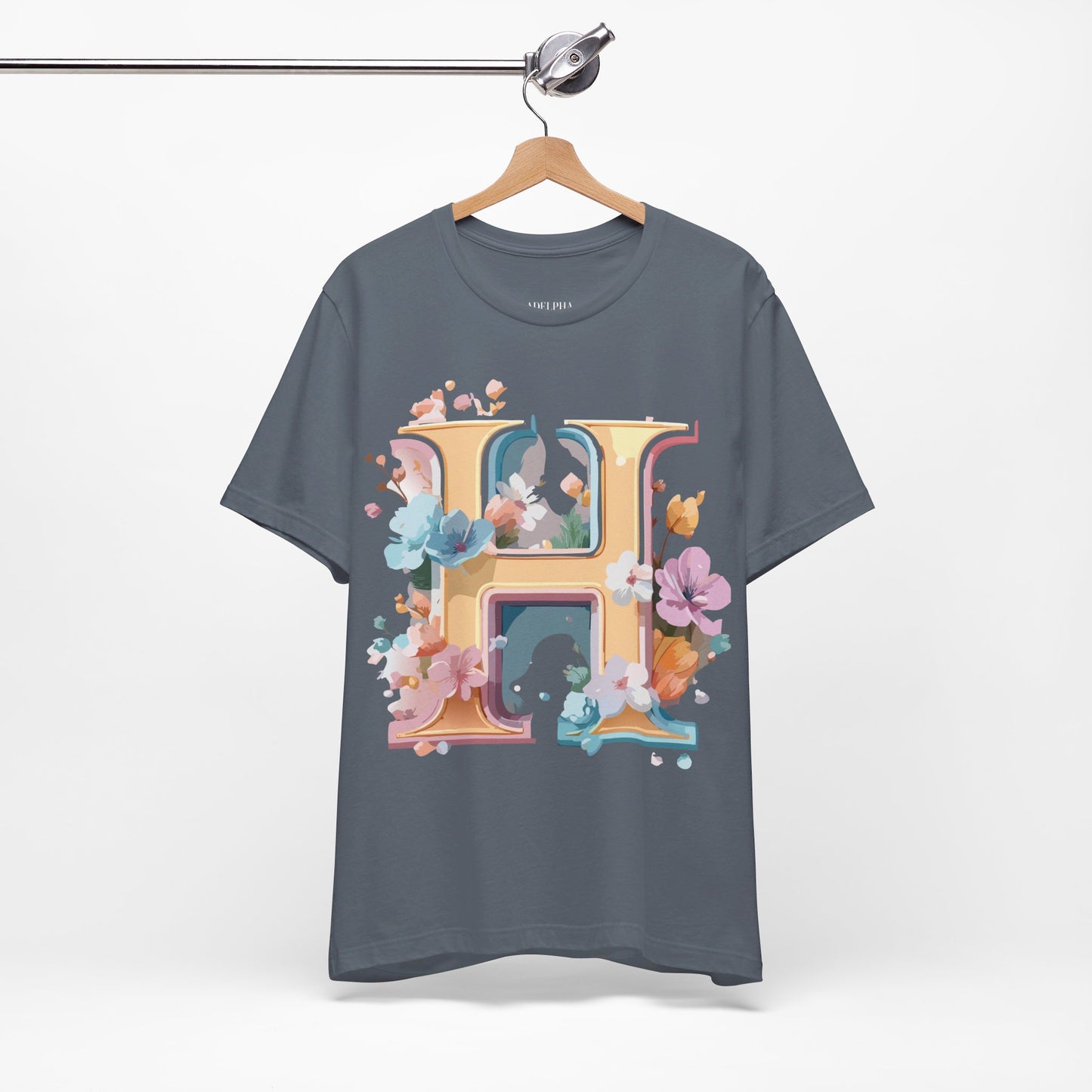 Natural Cotton Tee Shirt - Letters Collection - H Printify
