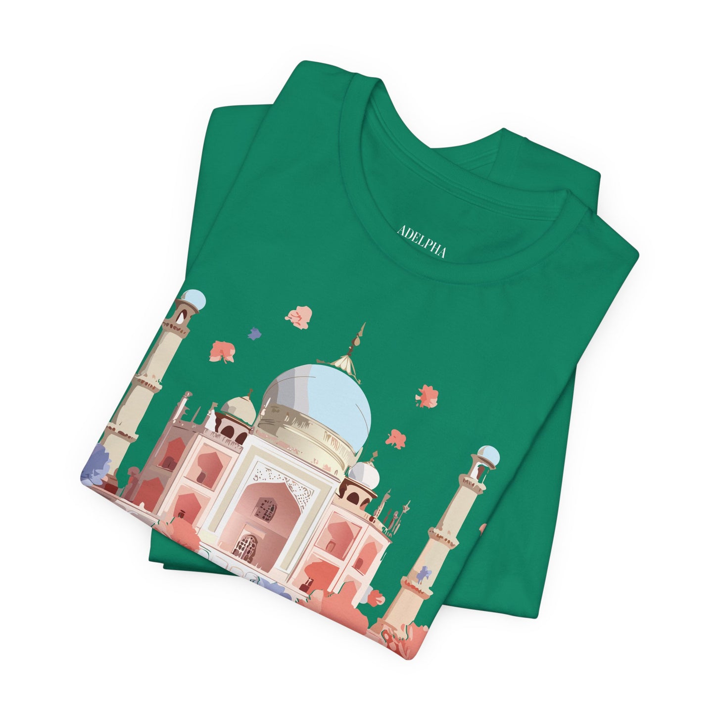 Natural Cotton Tee Shirt - Taj Mahal, India Printify