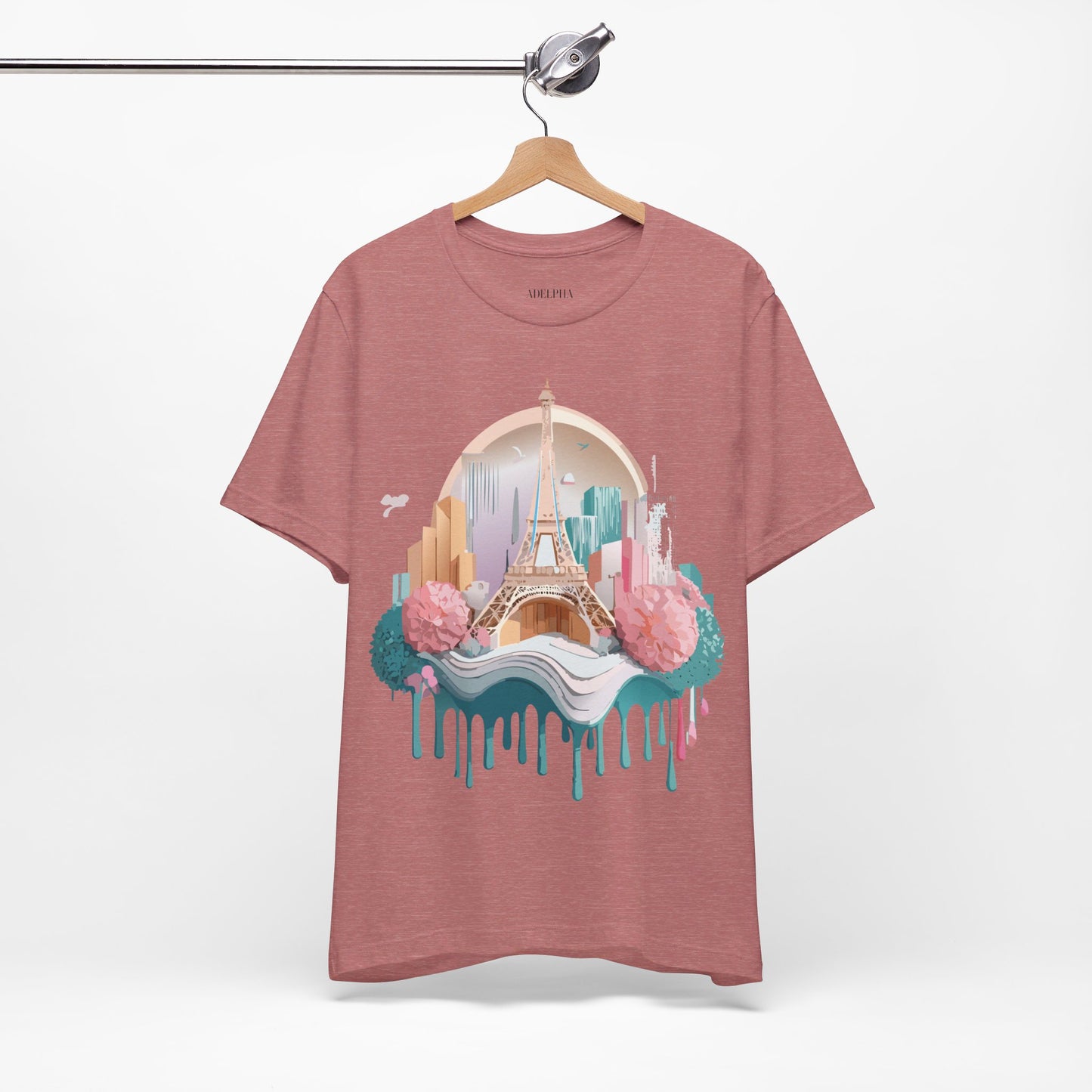 Natural Cotton Tee Shirt - Beautiful Places Collection - Paris Printify