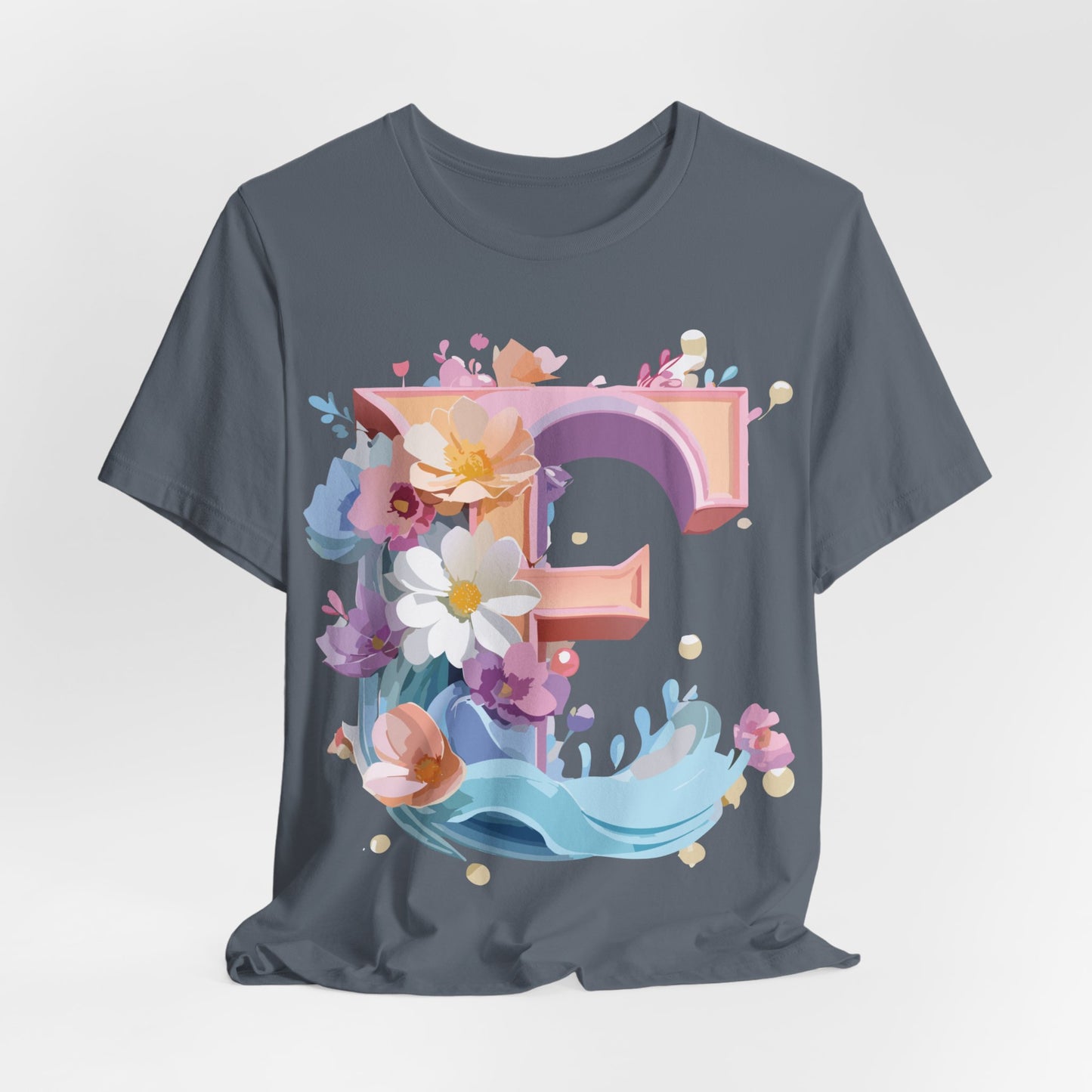 Natural Cotton Tee Shirt - Letters Collection - E Printify