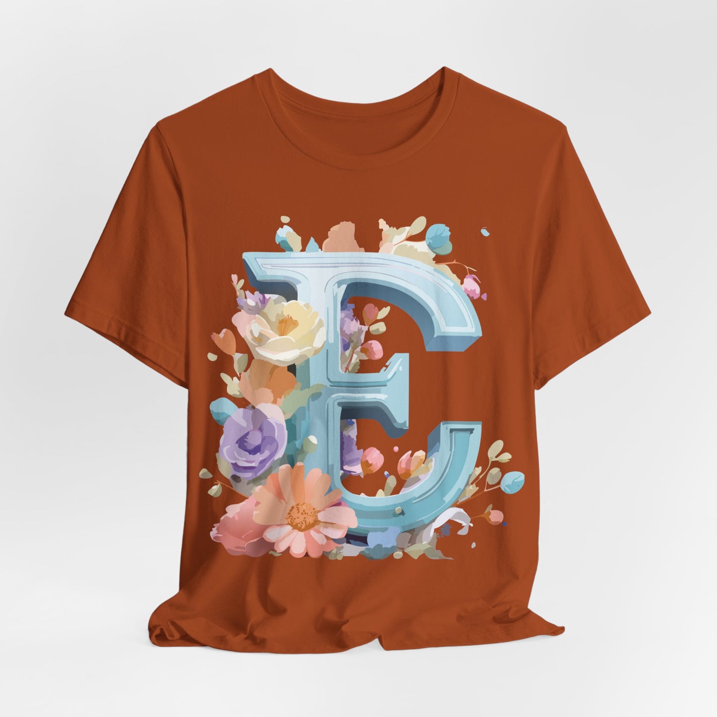 Natural Cotton Tee Shirt - Letters Collection - E Printify
