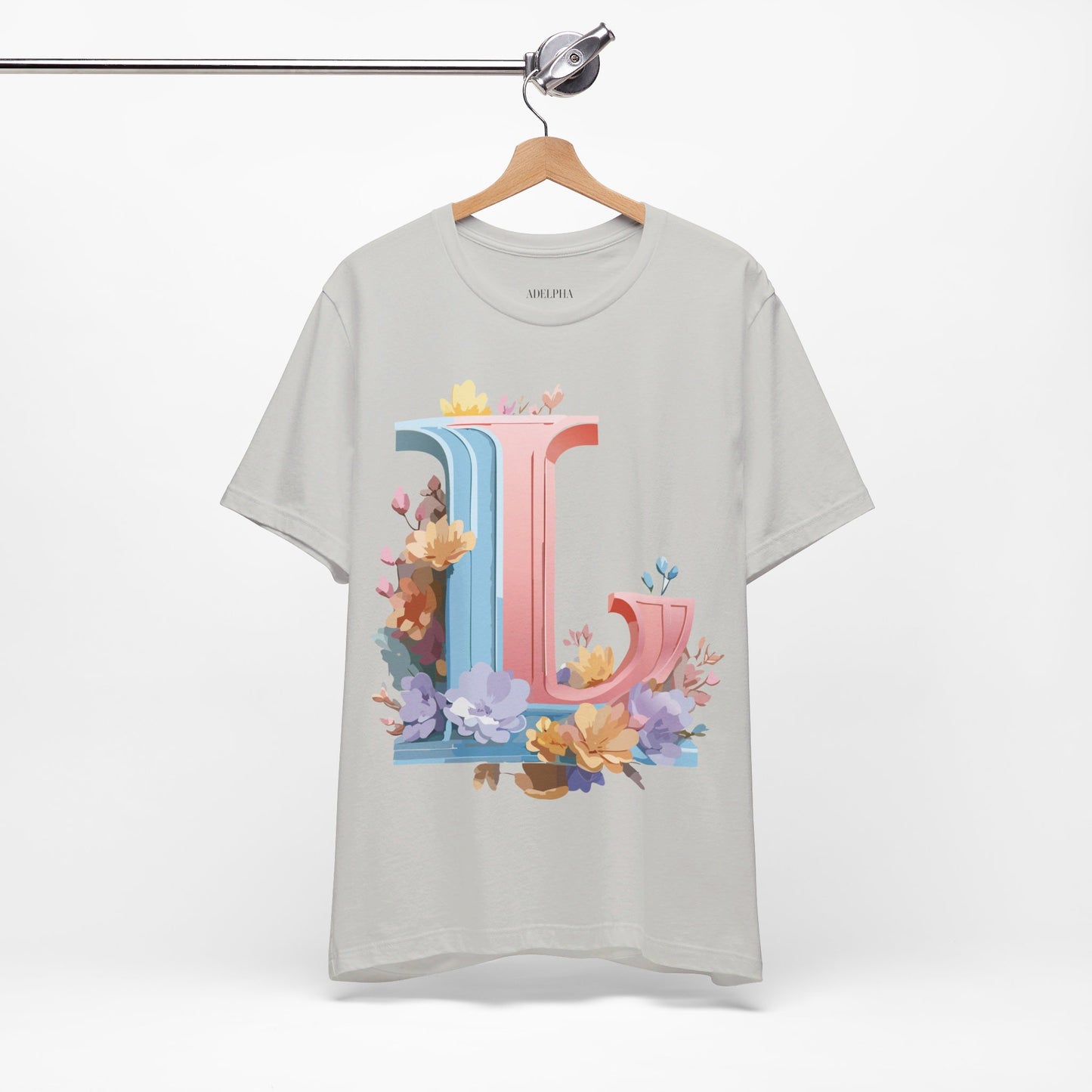 Natural Cotton Tee Shirt - Letters Collection - L Printify