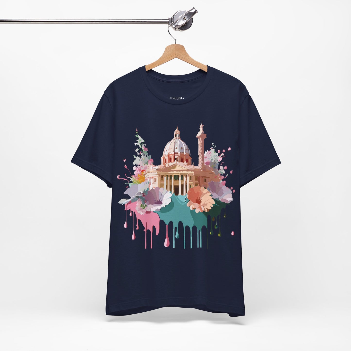 Natural Cotton Tee Shirt - Beautiful Places Collection - Rome Printify