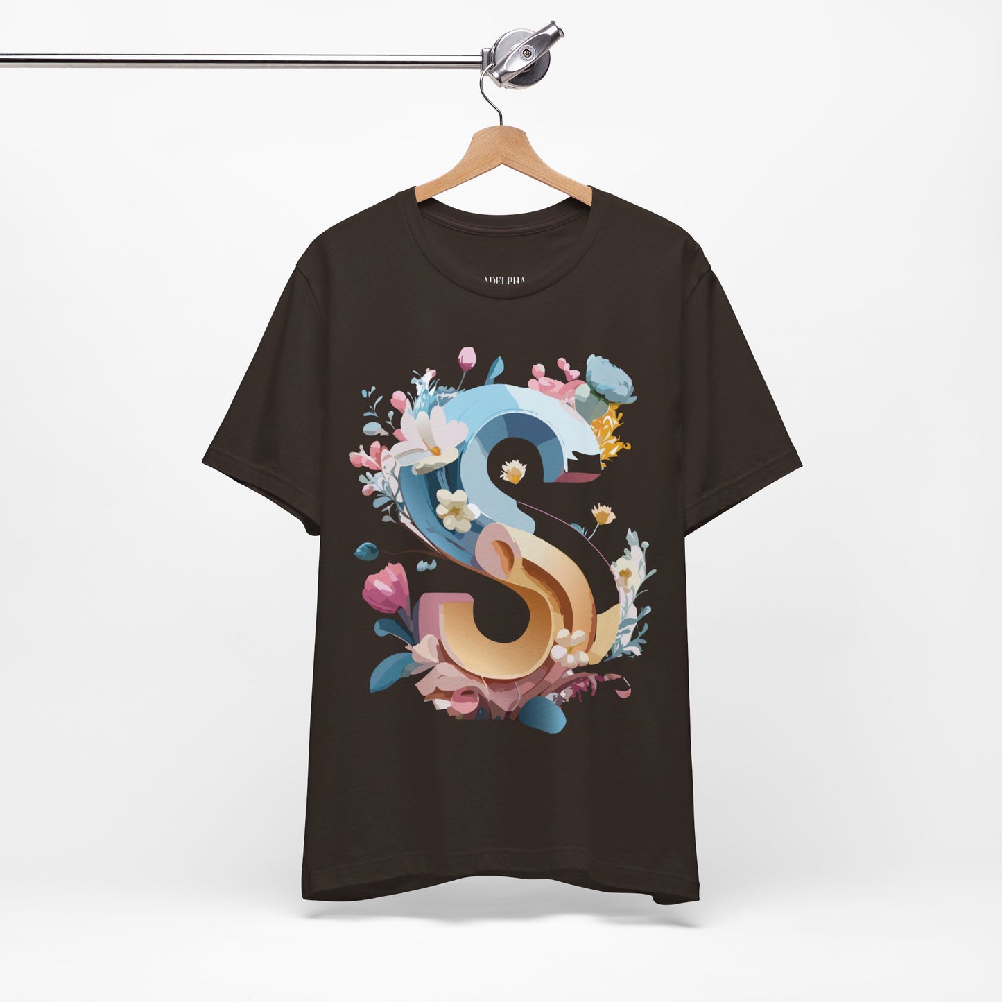Natural Cotton Tee Shirt - Letters Collection - S Printify