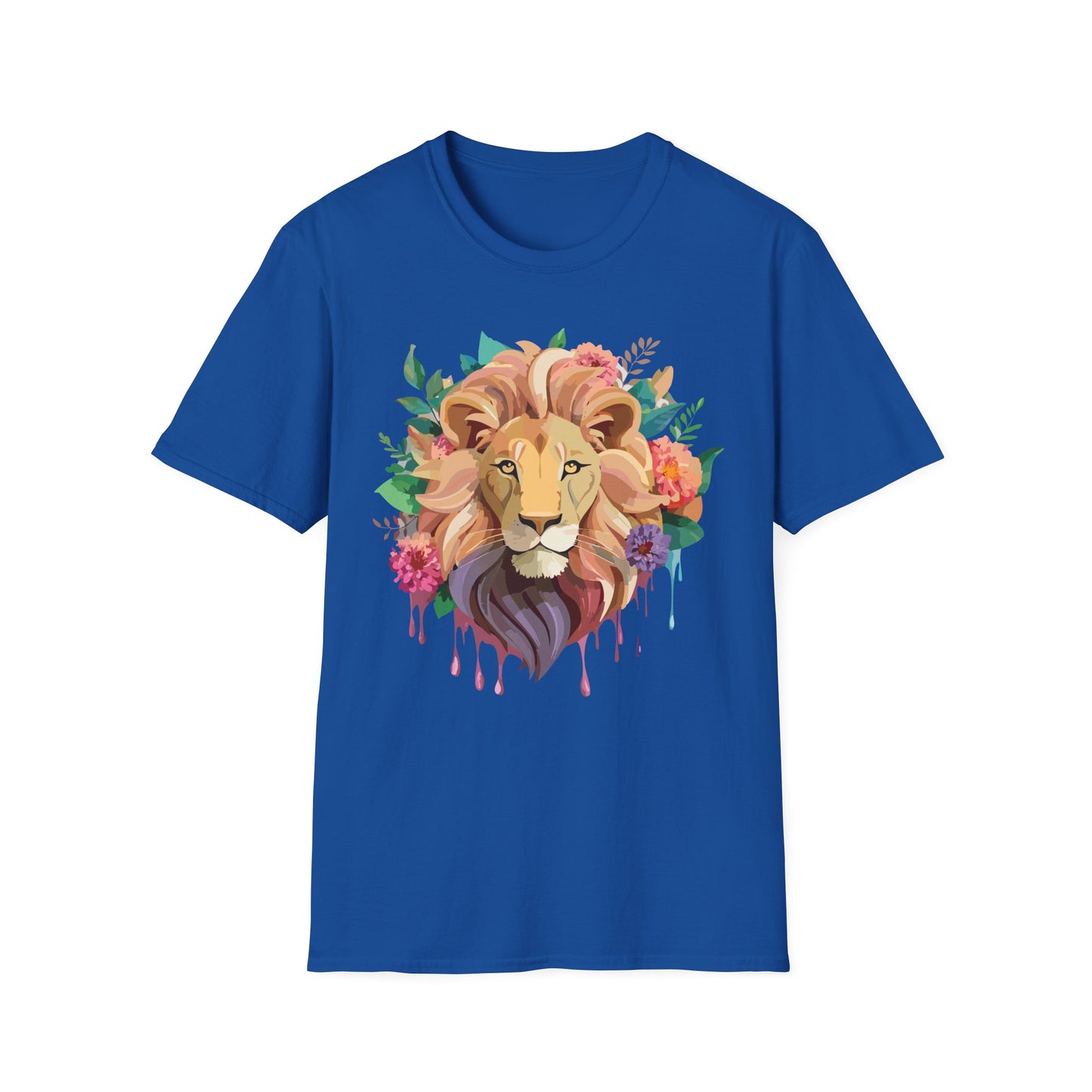 Lion Shirt, Shirt with Lion, Floral Lion Tee, Shirt with Animals