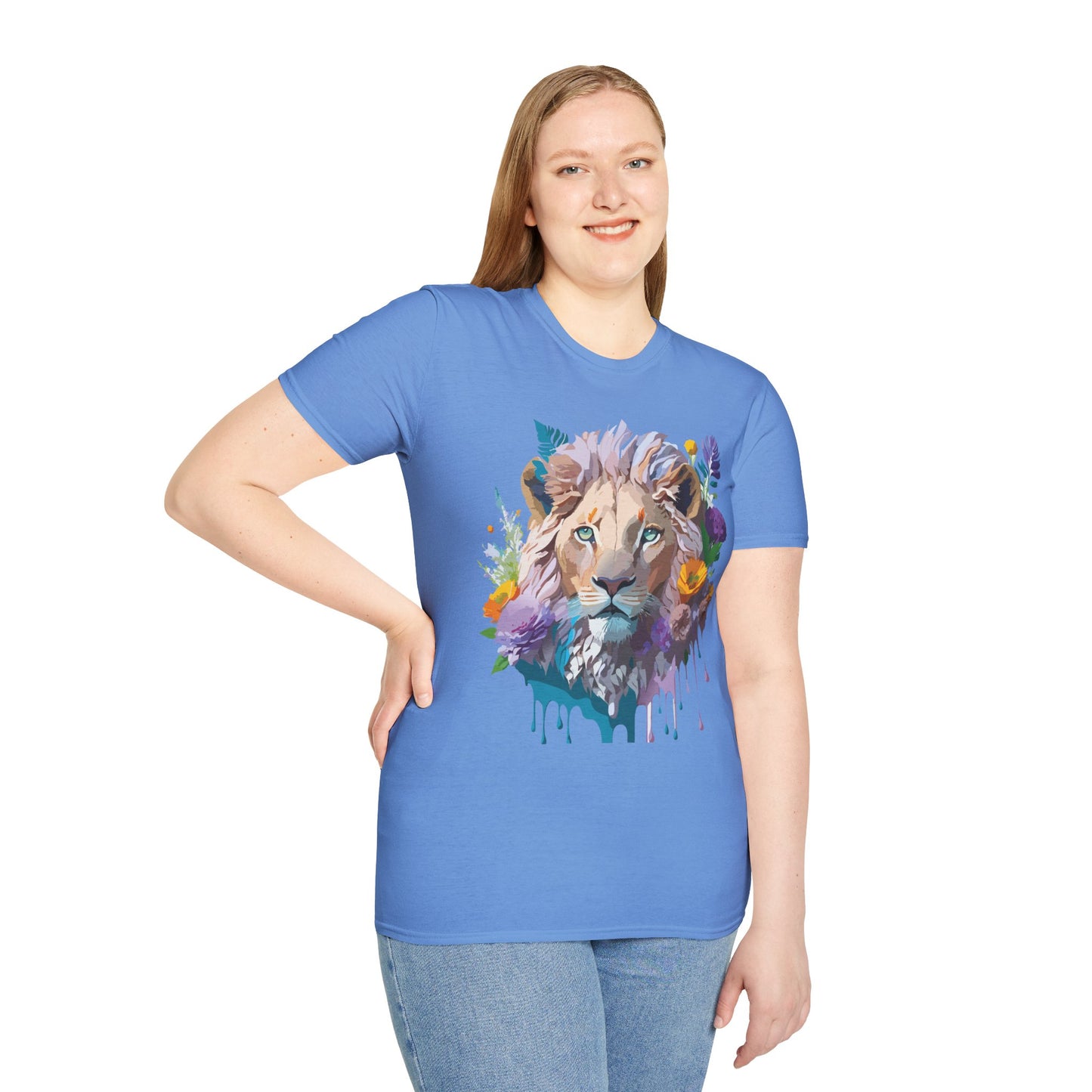 Lion Shirt, Shirt with Lion, Floral Lion Tee, Shirt with Animals