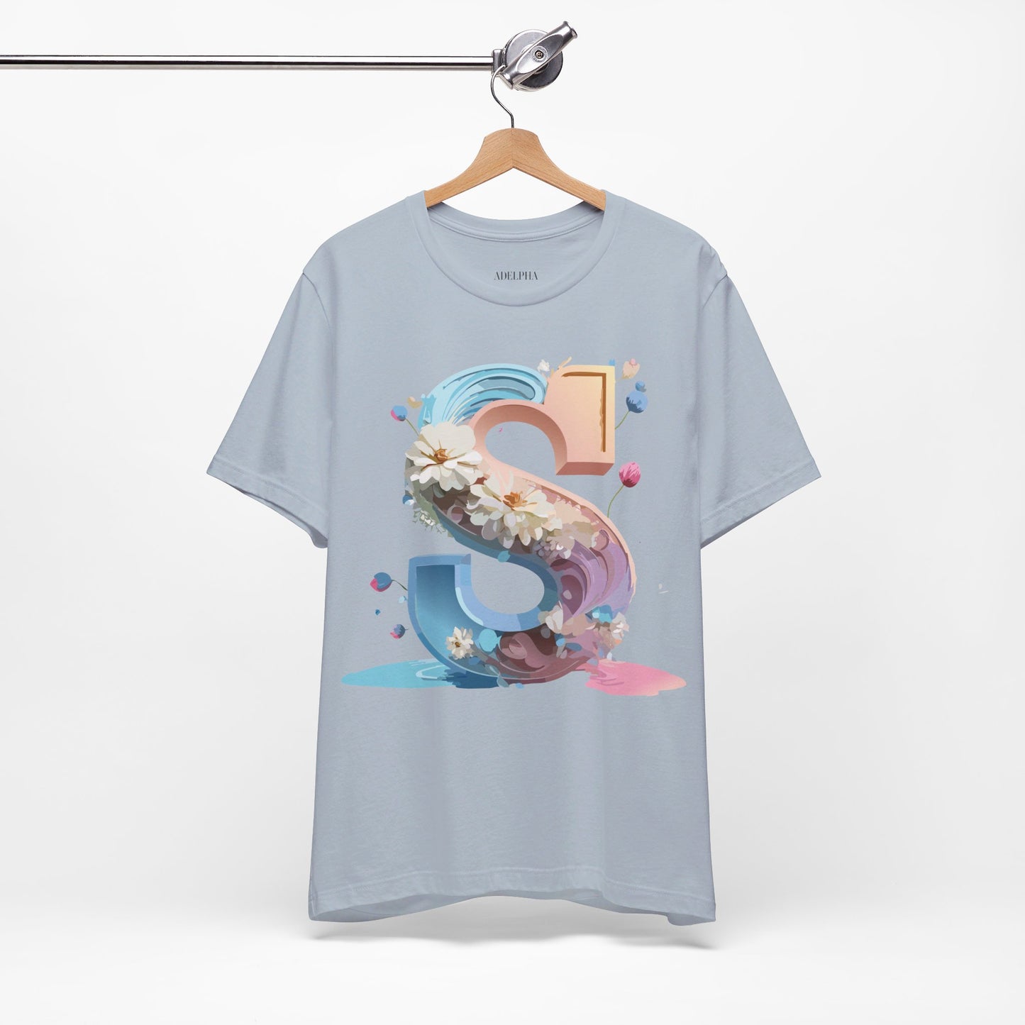 Natural Cotton Tee Shirt - Letters Collection - S Printify