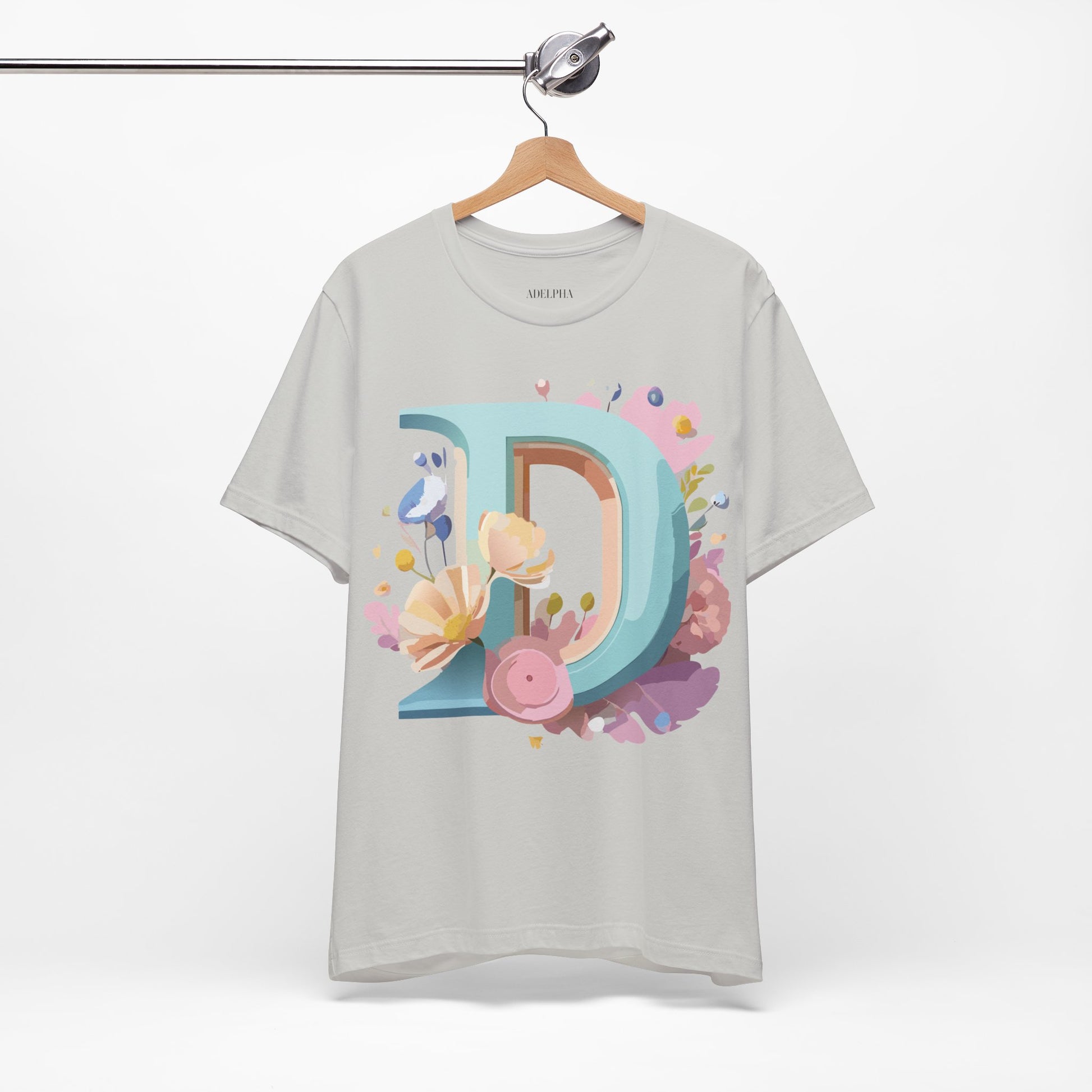 Natural Cotton Tee Shirt - Letters Collection - D Printify