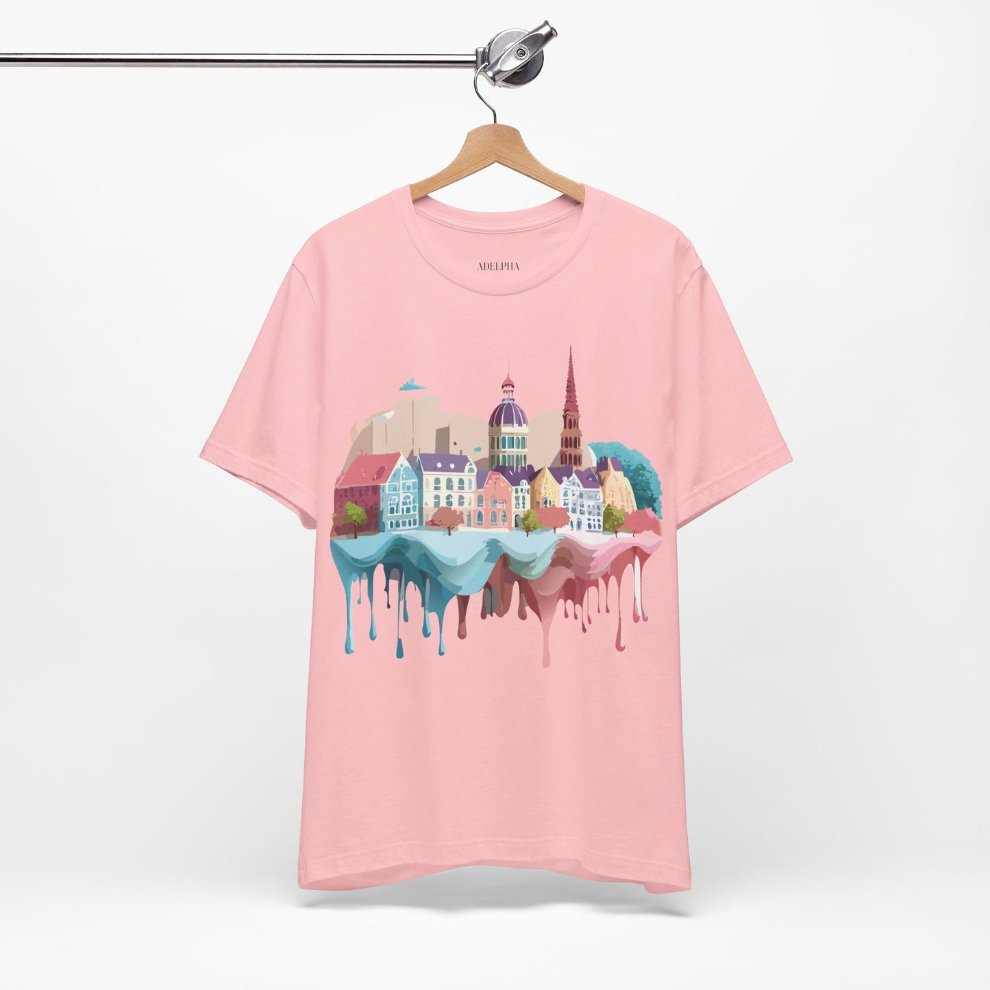 Natural Cotton Tee Shirt - Beautiful Places Collection - Warnemünde and Rostock - Germany Printify